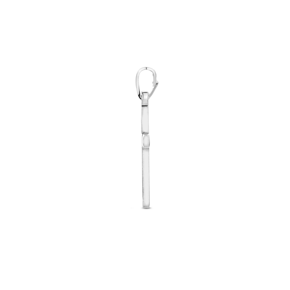 Zilveren hanger gehamerd kruisje 12 mm breed - Hoogte 20 mm