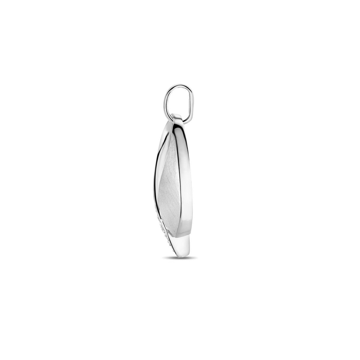 Zilveren hanger mat met zirkonia's 10 mm breed - Hoogte 22 mm