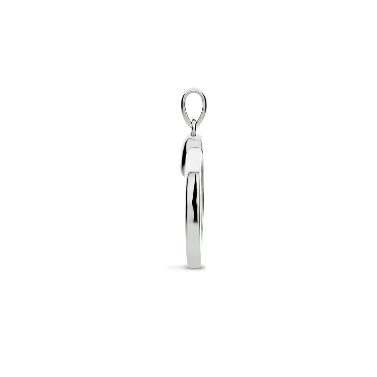 Zilveren hanger rond met zirkonia's - Diameter 18.5 mm