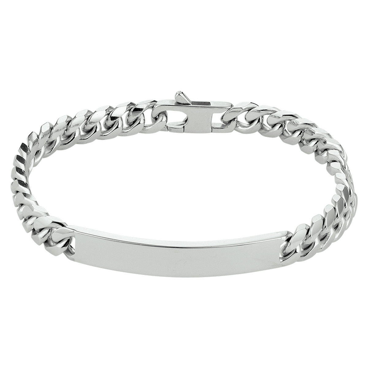 Zilveren heren graveerarmband met gourmetschakels 7 mm breed - Lengte 20.5 cm
