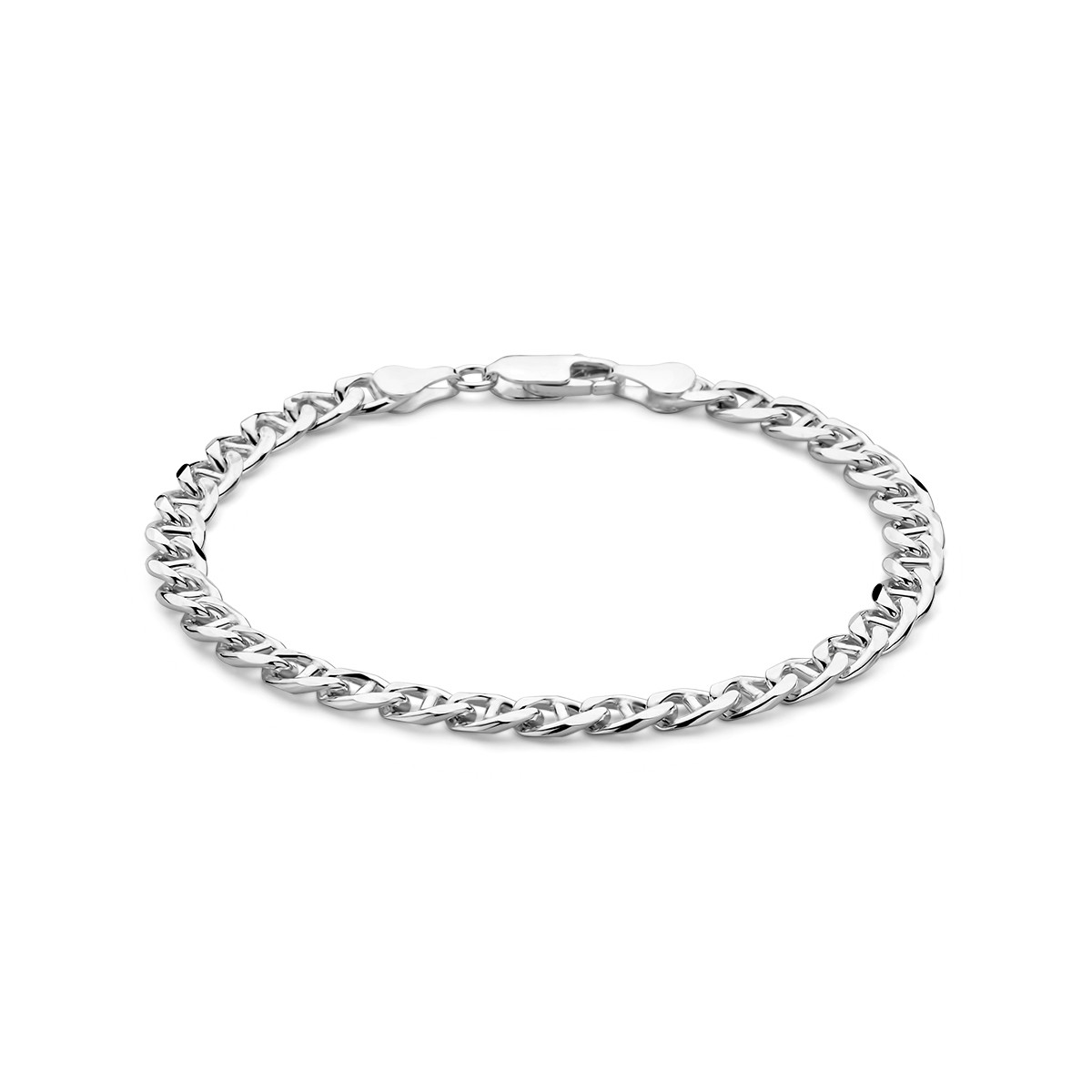 Zilveren heren schakelarmband met ankerschakel 5.8 mm - Lengte 21 cm
