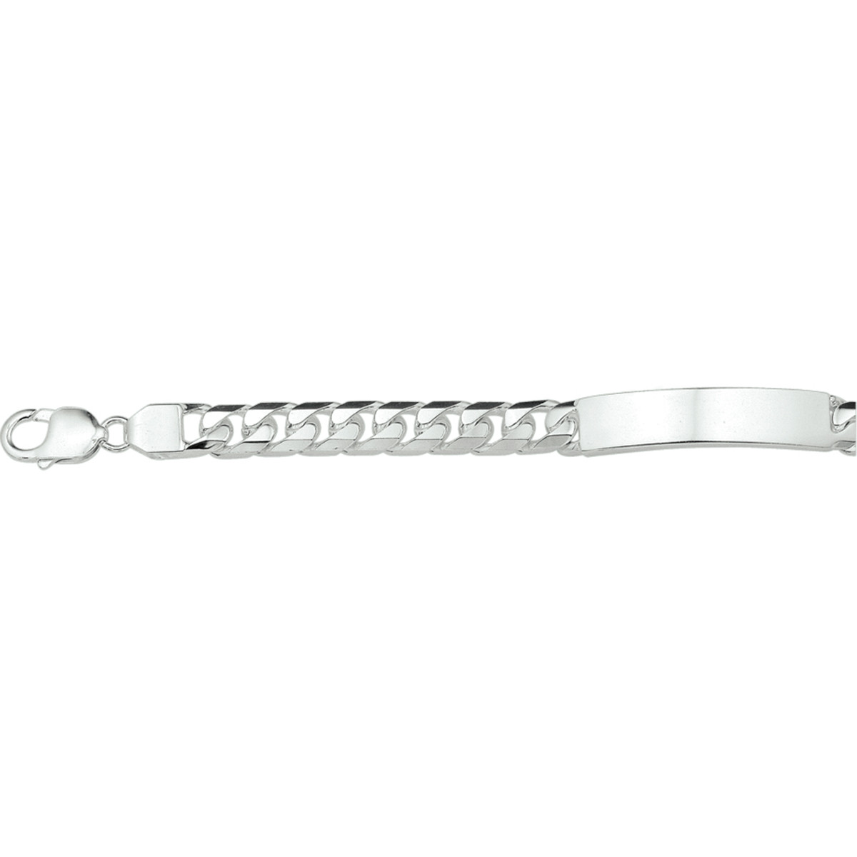 Zilveren herenarmband met gourmetketting 9 mm breed - Lengte 21 cm