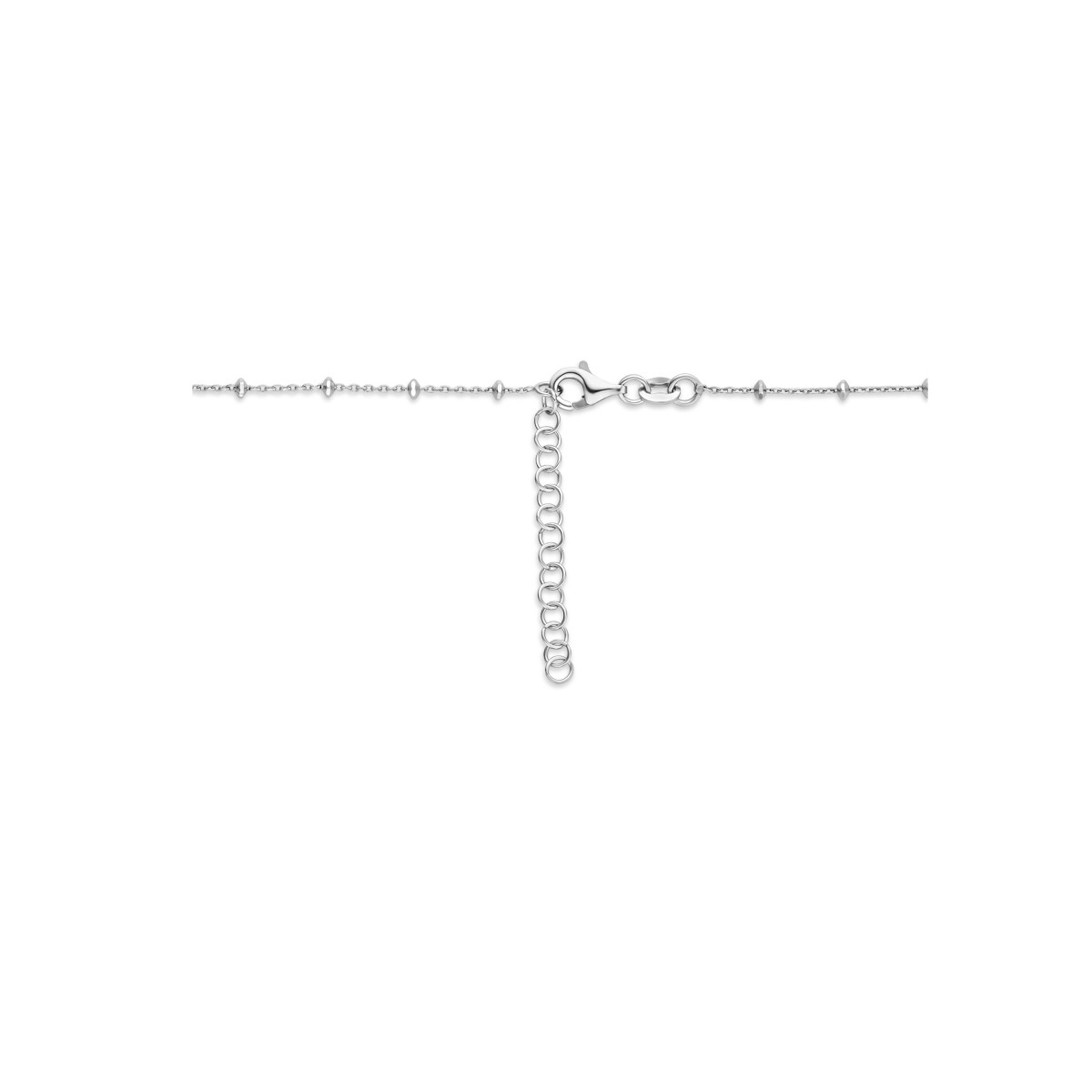 Zilveren ketting met bolletjes gediamanteerd 4 mm - Lengte 40 + 4 cm