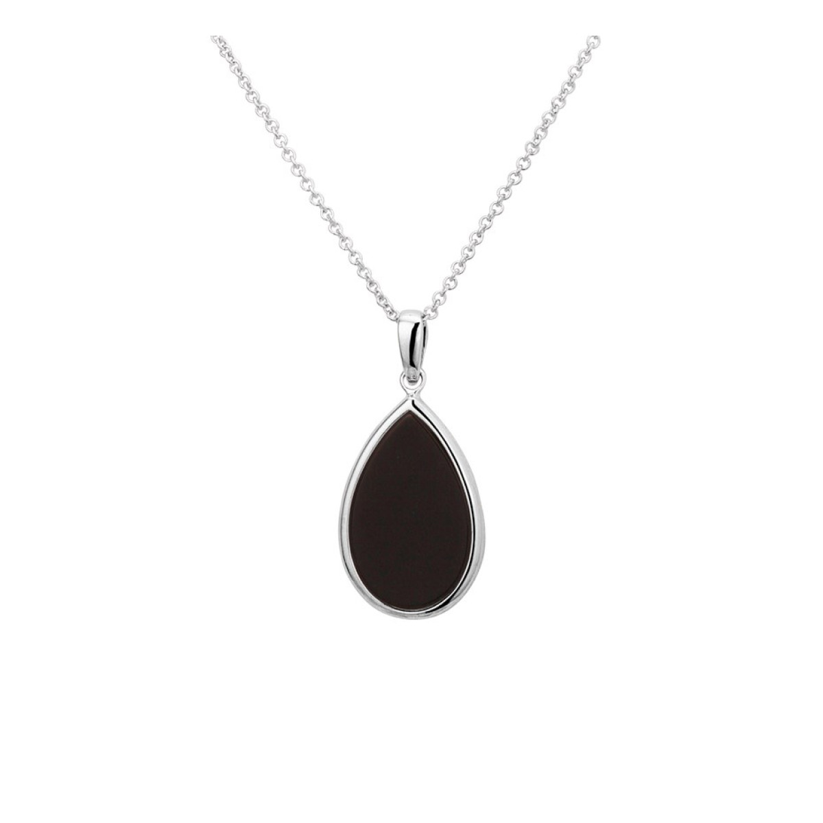 Zilveren ketting met edelsteen onyx