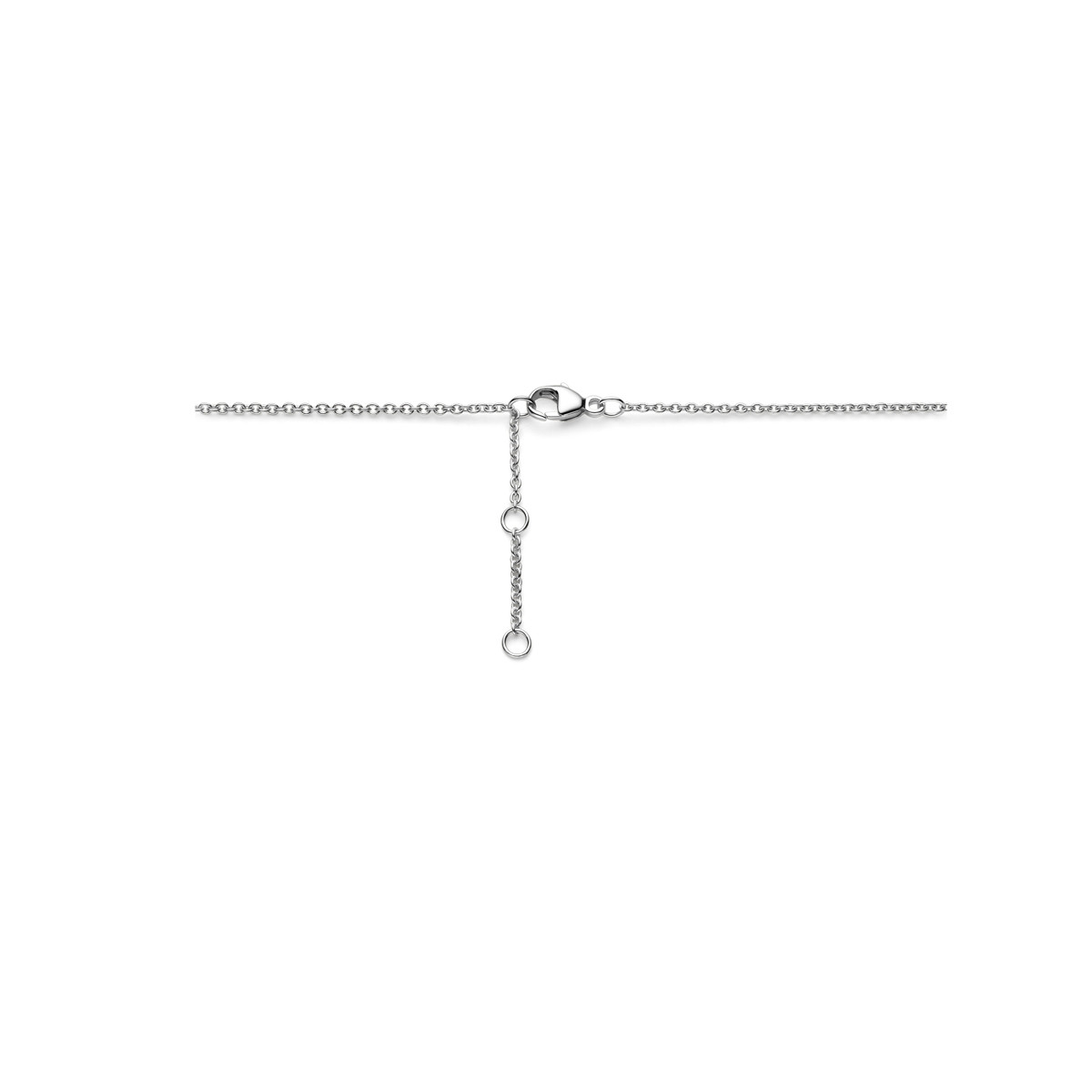 Zilveren ketting met edelstenen amethist, citrien, granaat, peridoot en topaas - Lengte 42-43.5-45 cm