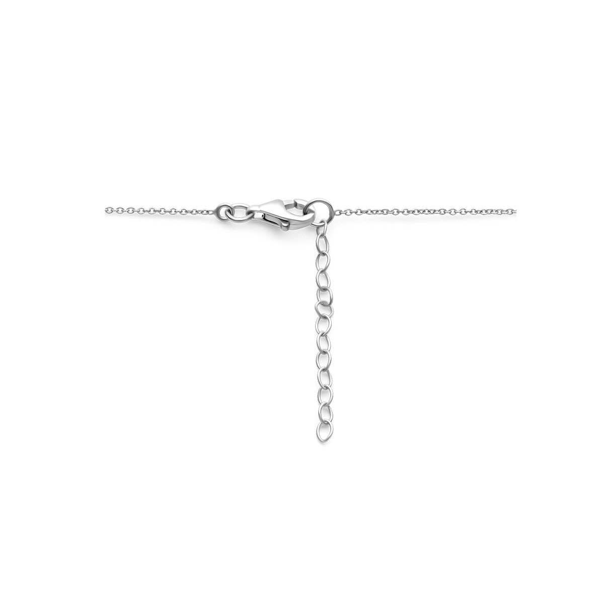 Zilveren ketting met een paarden hanger en zirkonia's - Lengte 36 + 3 cm