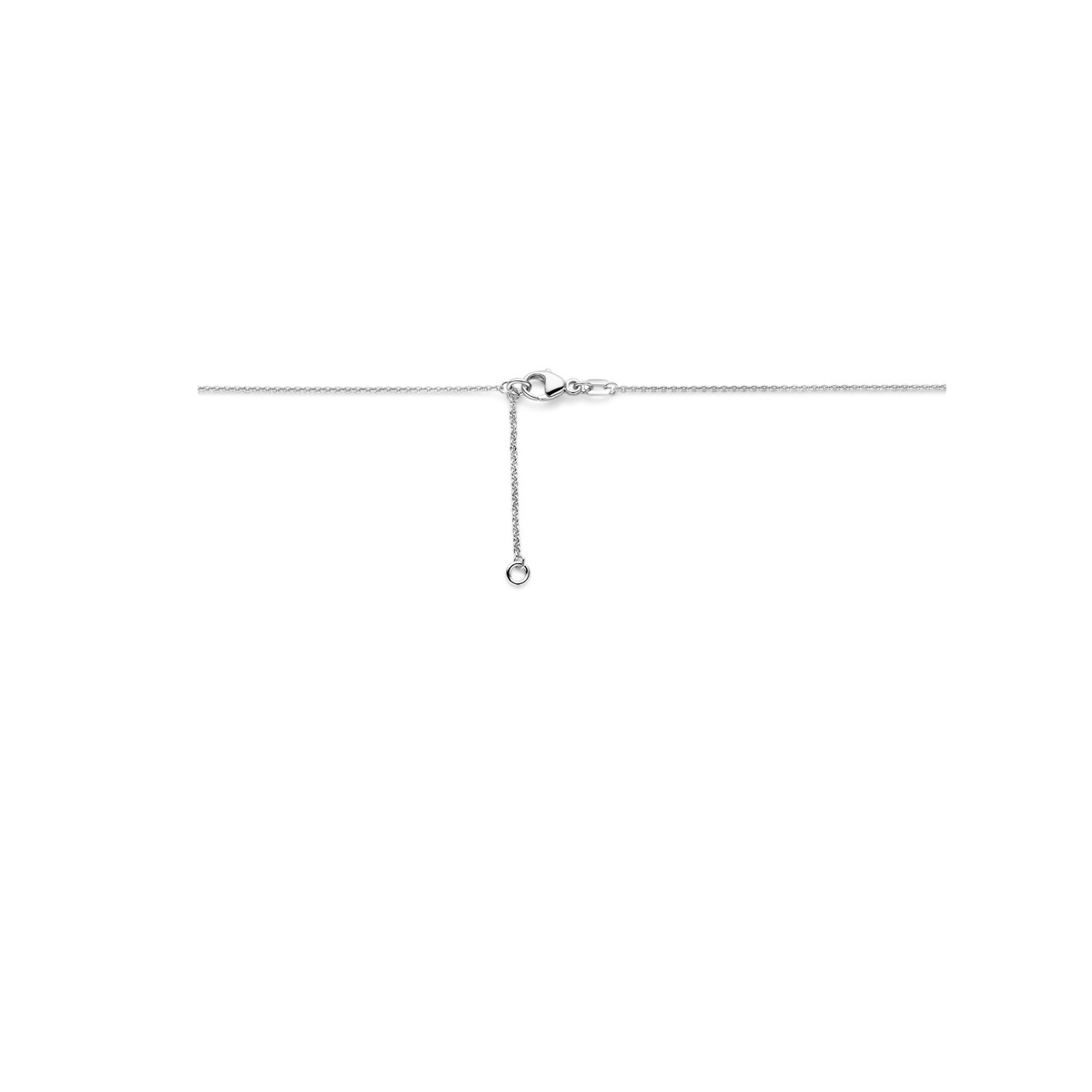 Zilveren ketting met gestapelde zirkonia's - Lengte 42, 45 cm