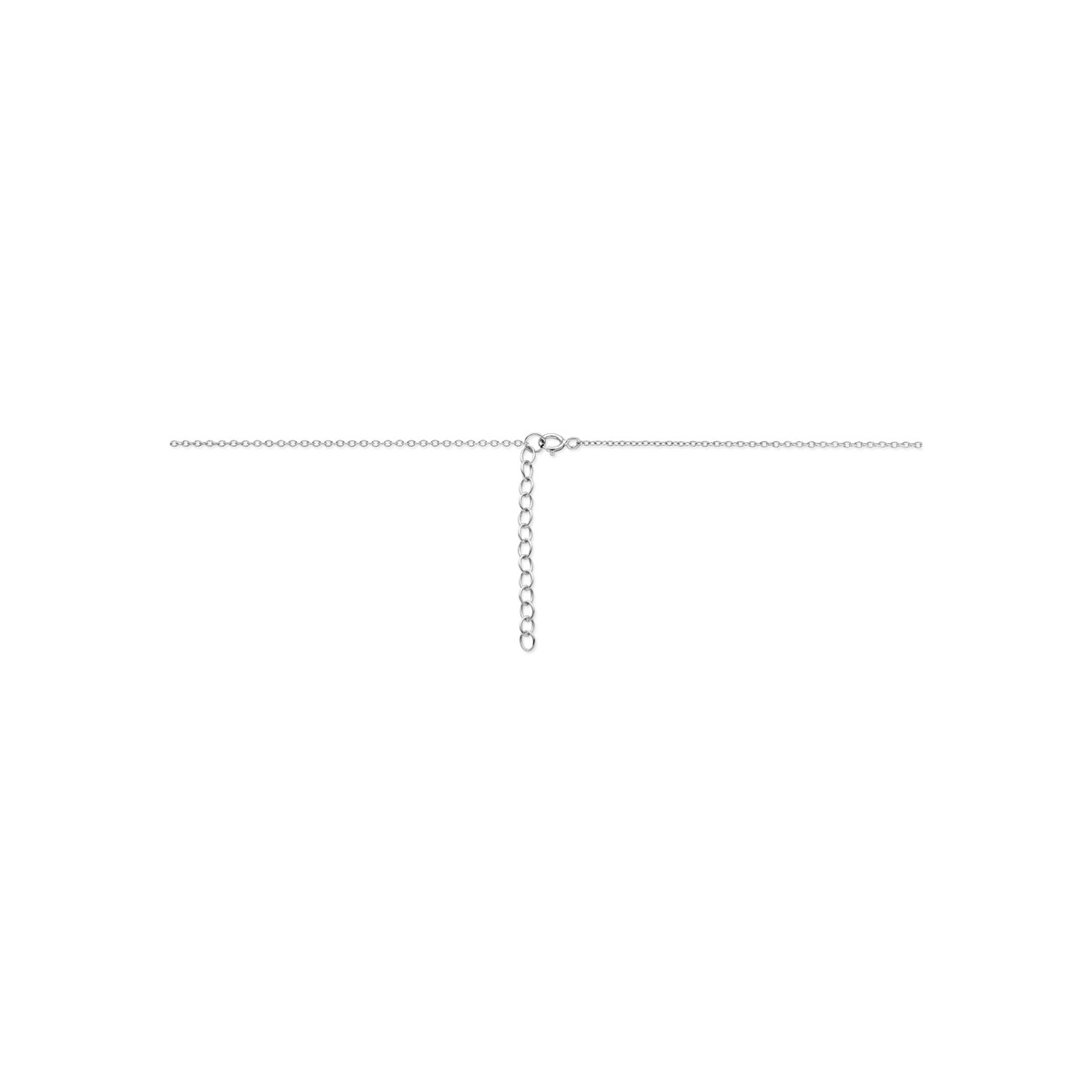 Zilveren ketting met glanzende hart hanger 7 mm x 8 mm - Lengte 41-45 cm