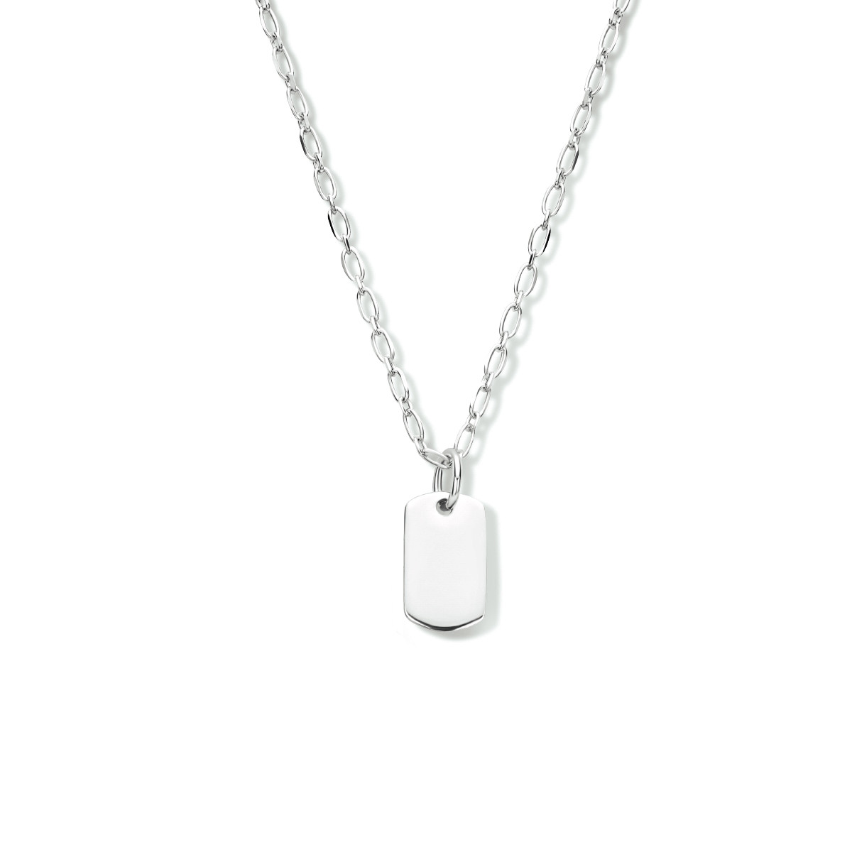Zilveren ketting met graveerbare hanger