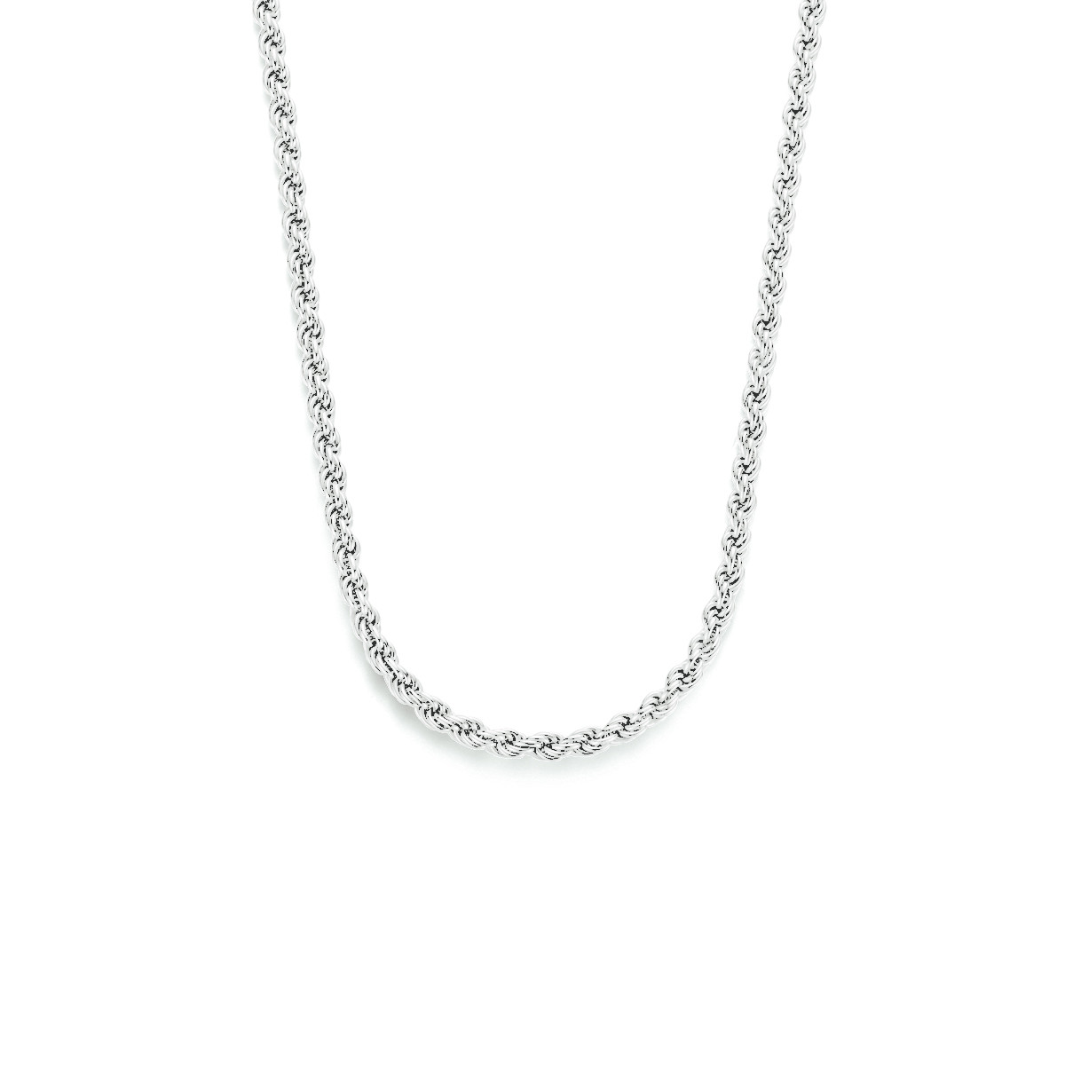 Zilveren ketting met koordschakel 2.5 mm 45 cm