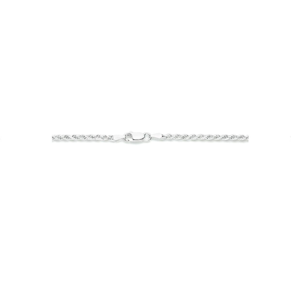 Zilveren ketting met koordschakel 2.5 mm 45 cm