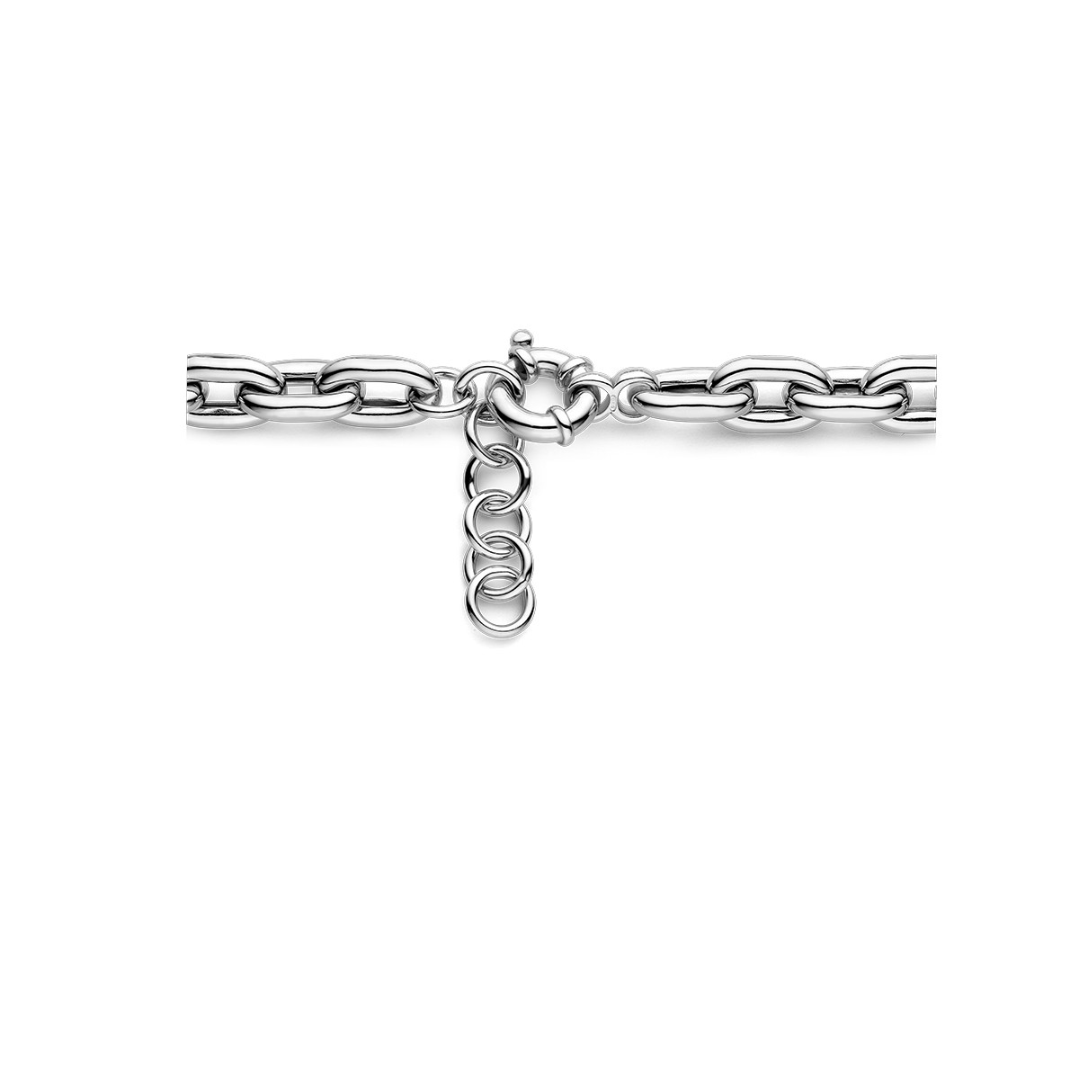 Zilveren schakelketting met paperclipschakels 10.6 mm en springslot - Lengte 50 cm