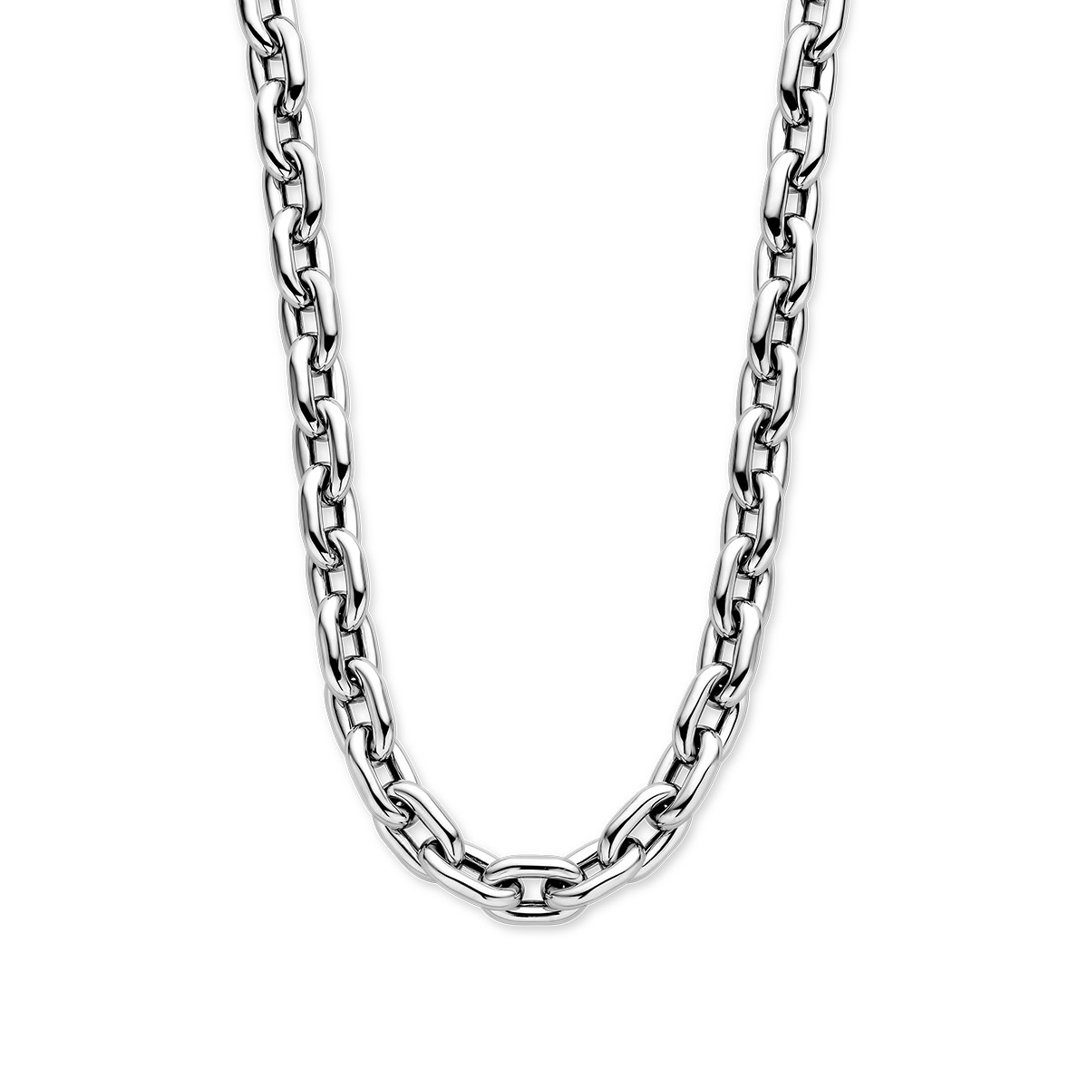 Zilveren schakelketting met paperclipschakels 10.6 mm en springslot - Lengte 50 cm