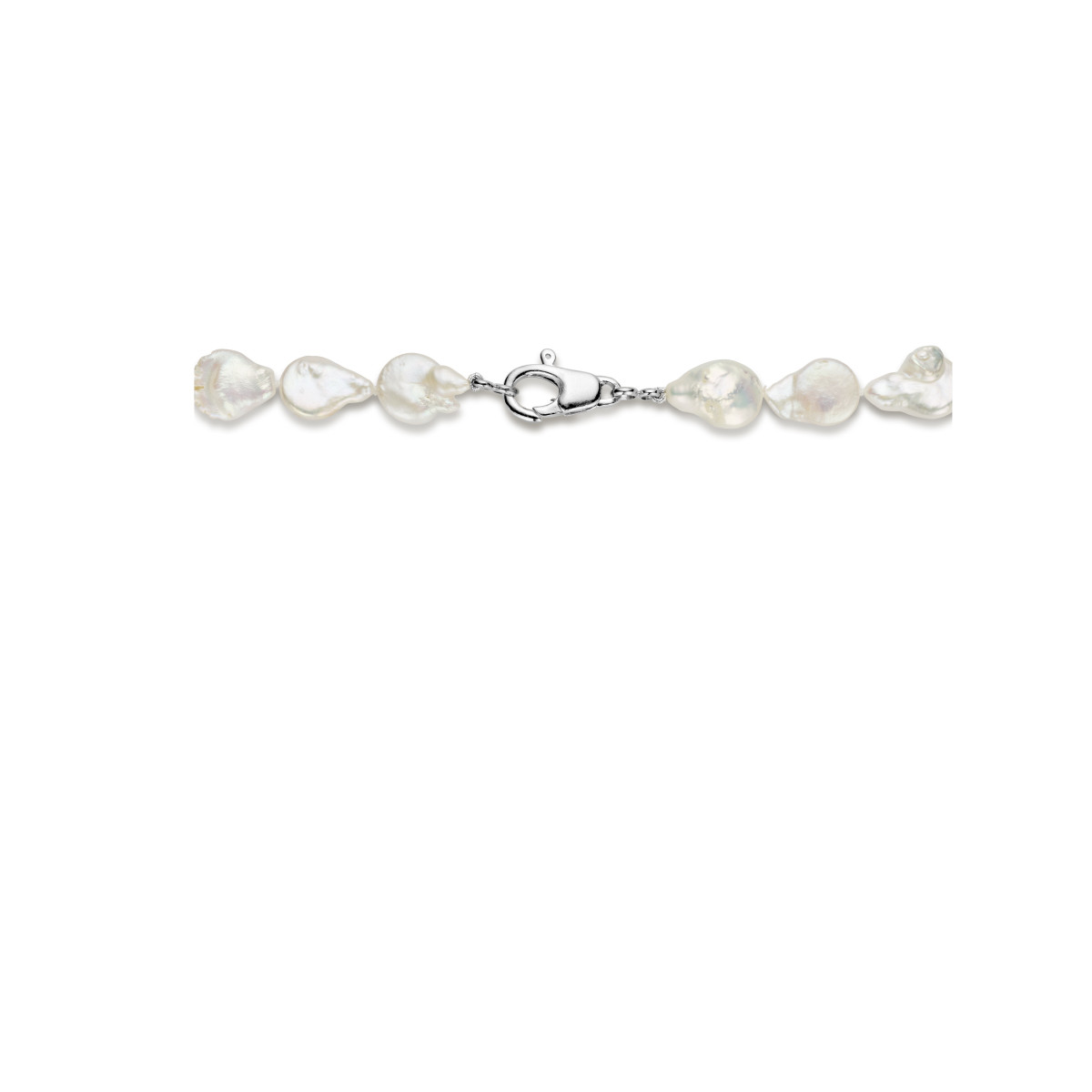 Zilveren ketting met robuuste zoetwaterparels 14 mm - Lengte 46 cm
