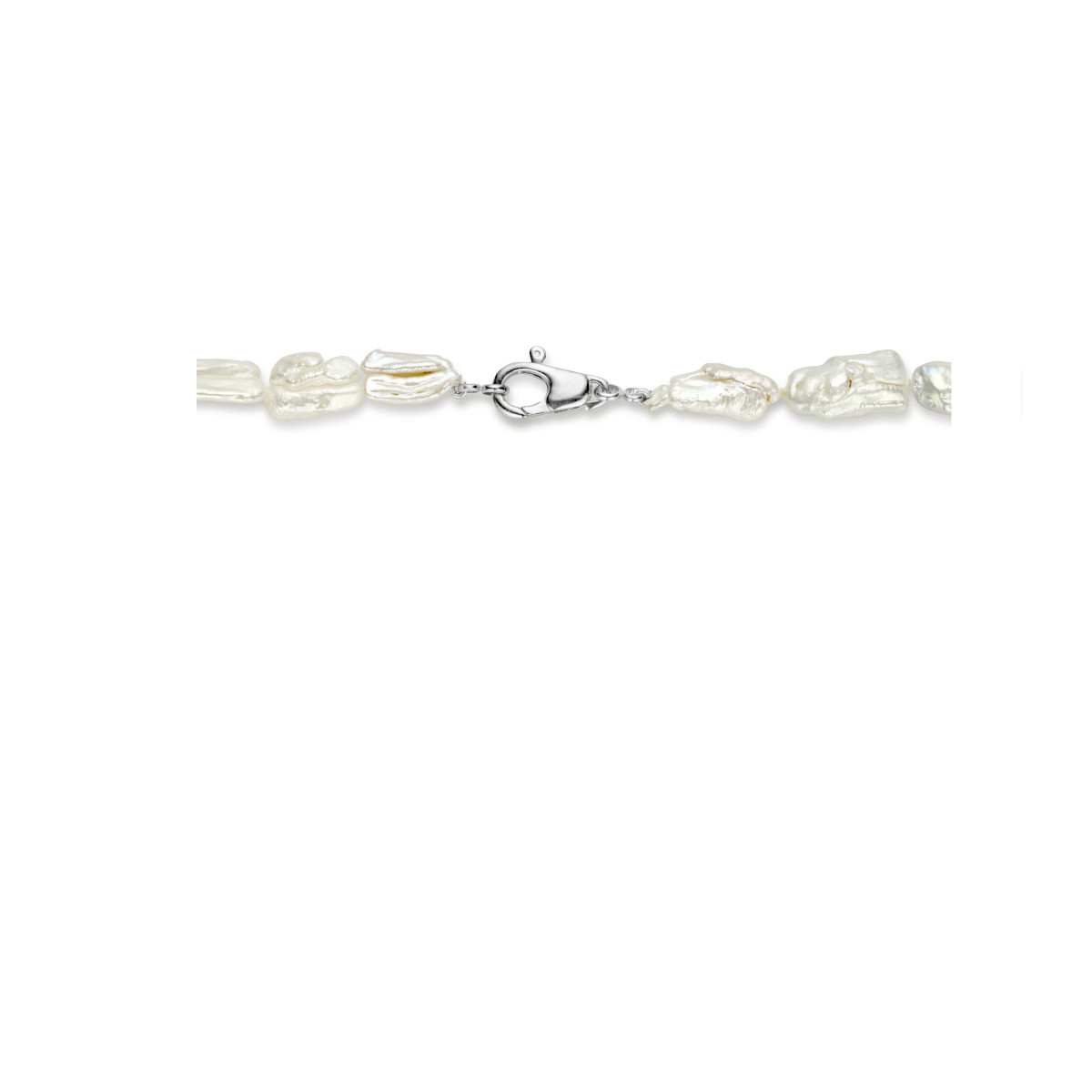 Zilveren ketting met robuuste zoetwaterparels 16 mm - Lengte 46 cm