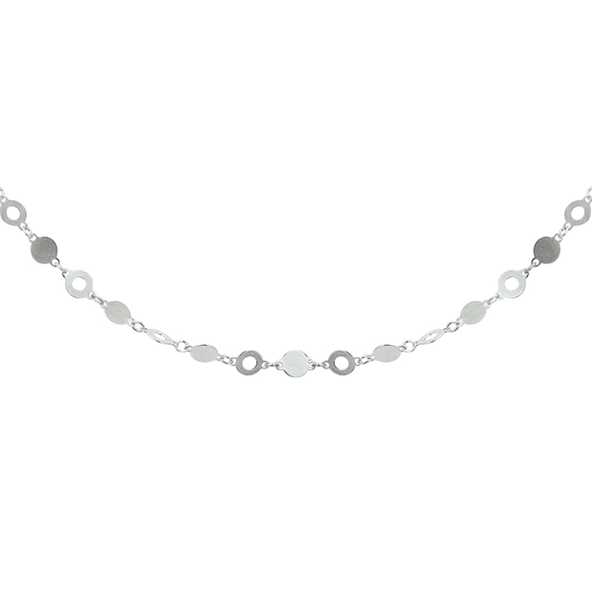 Zilveren ketting met ronde schakels open en dicht 4 mm breed - Lengte 40-44 cm