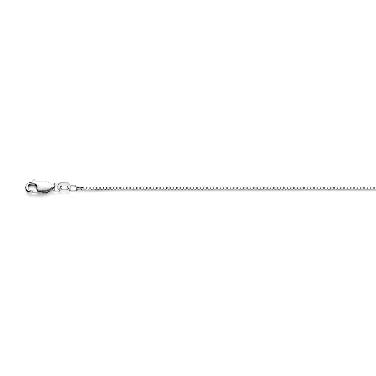 Zilveren ketting met venetiaanse schakels gerhodineerd 1.1 mm breed - Lengte 37-42 cm