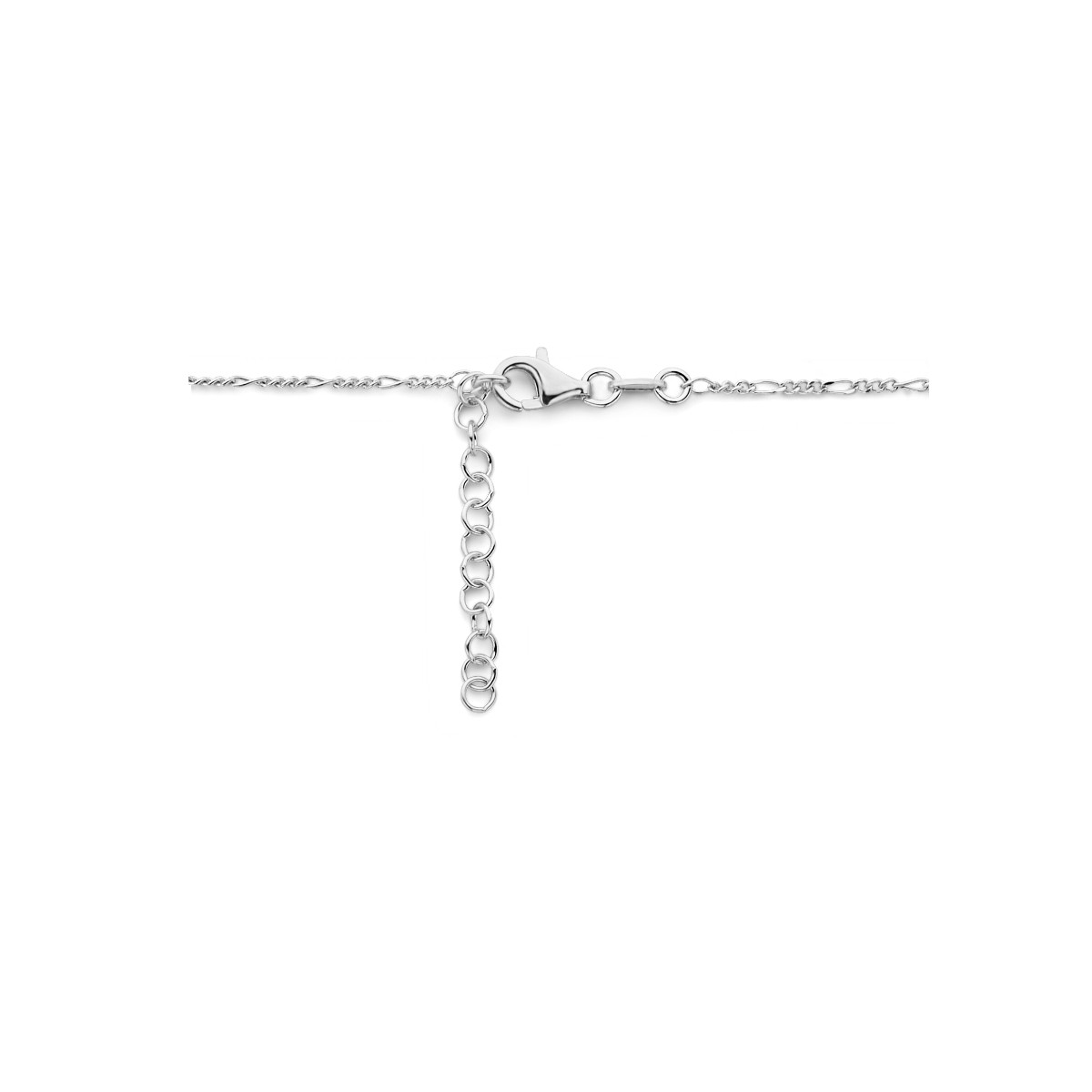 Zilveren ketting met vijf rondjes - Lengte 42 + 3 cm