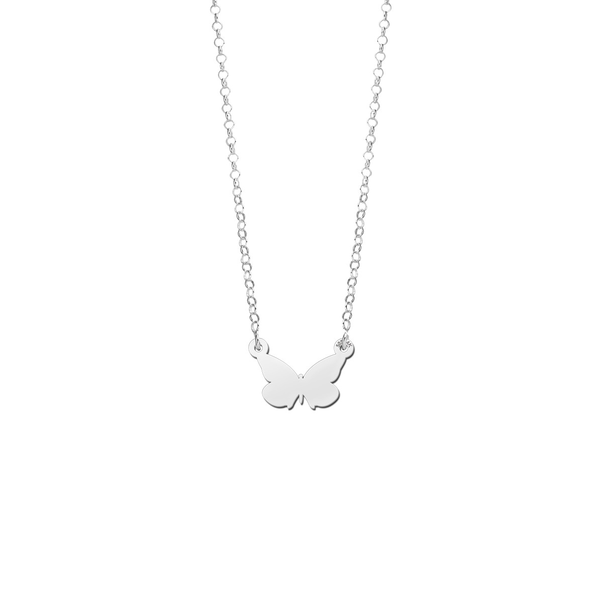 Zilveren ketting met vlinder hanger