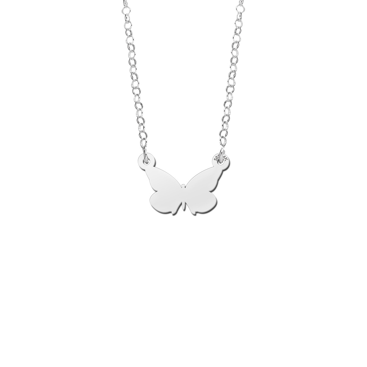 Zilveren ketting met vlinder hanger