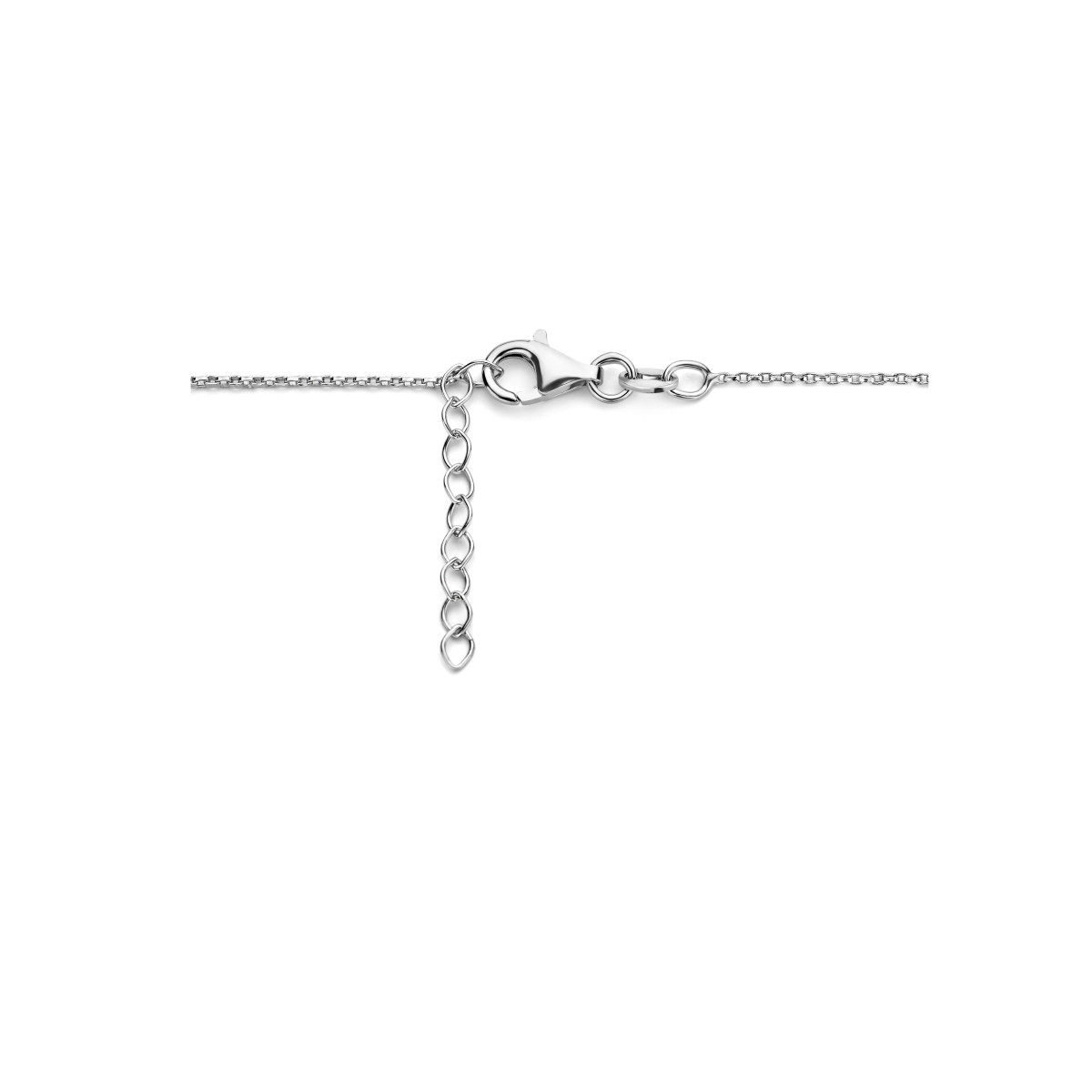Zilveren ketting met zoetwaterparel van 15.5 mm x 8 mm - Lengte 45 cm
