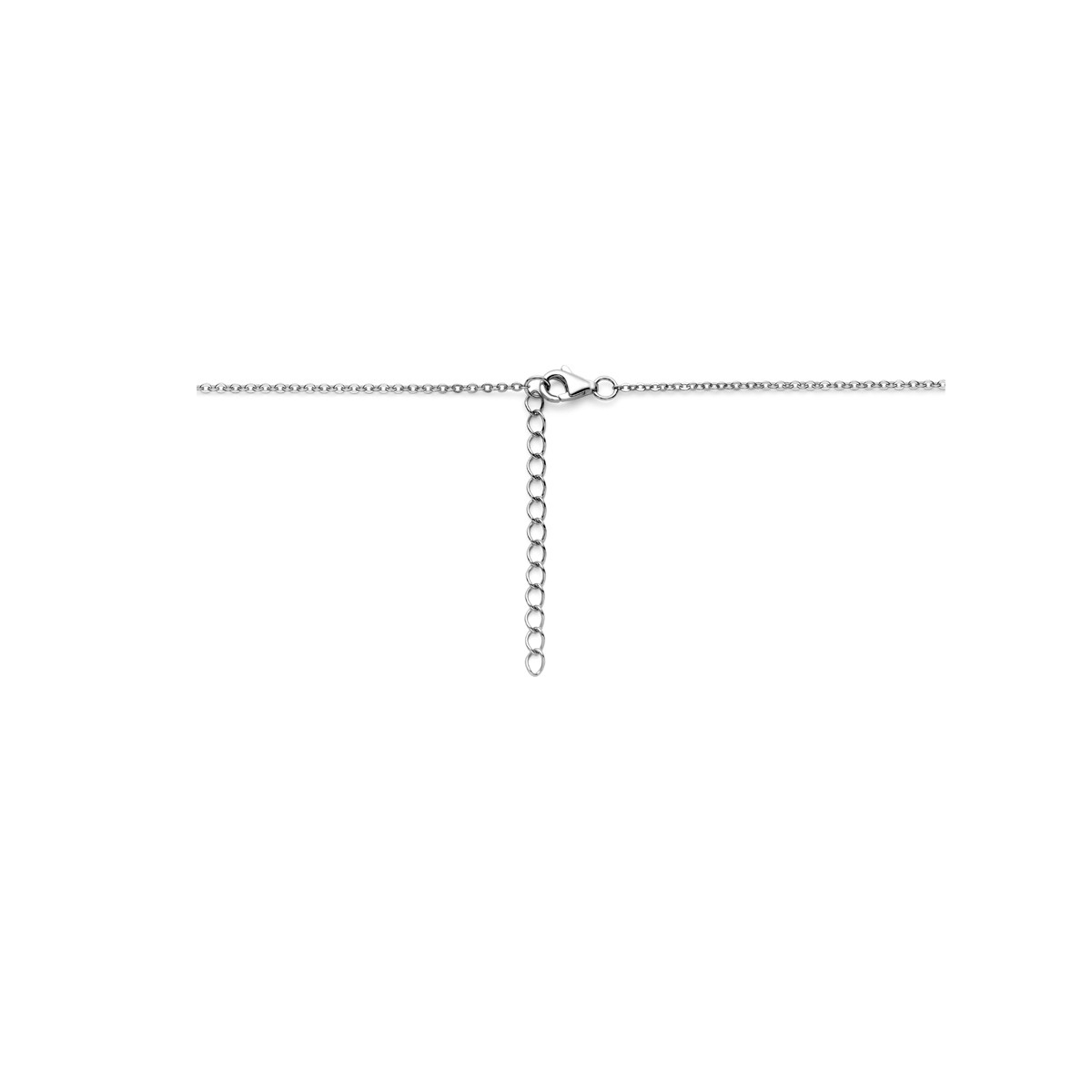 Zilveren kinder ketting met dubbele hartjes hanger roze en lila - Lengte 36-40 cm