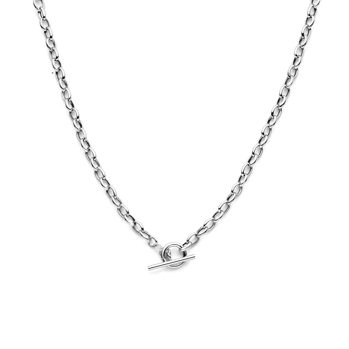 Zilveren marine schakelketting met kapittelsluiting 5 mm breed - Lengte 42 cm
