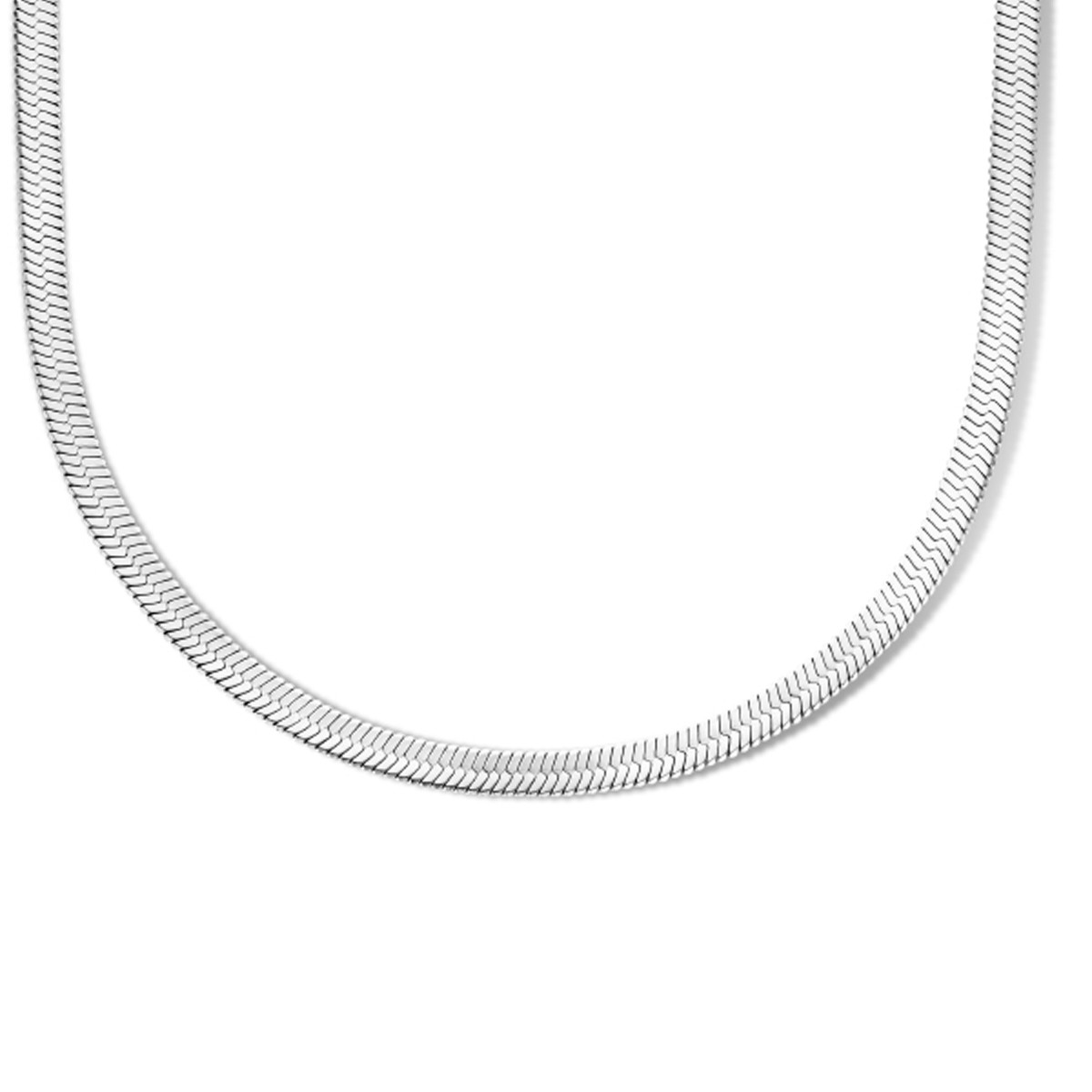 Zilveren omega ketting plat 4.3 mm - Lengte 40 + 4 cm