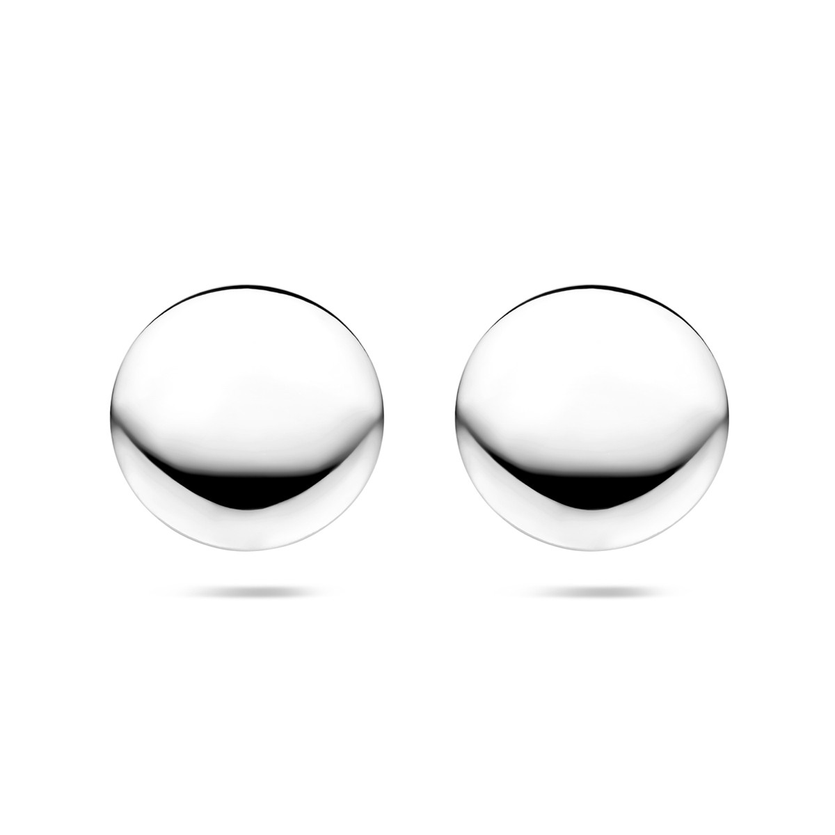 Zilveren oorstekers met glanzende ronde vorm - Diameter 23.5 mm