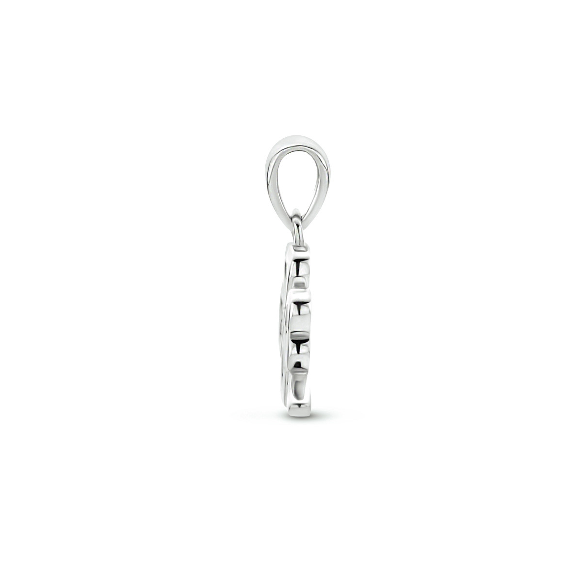 Zilveren open klaver vier hanger - 17 x 12 mm