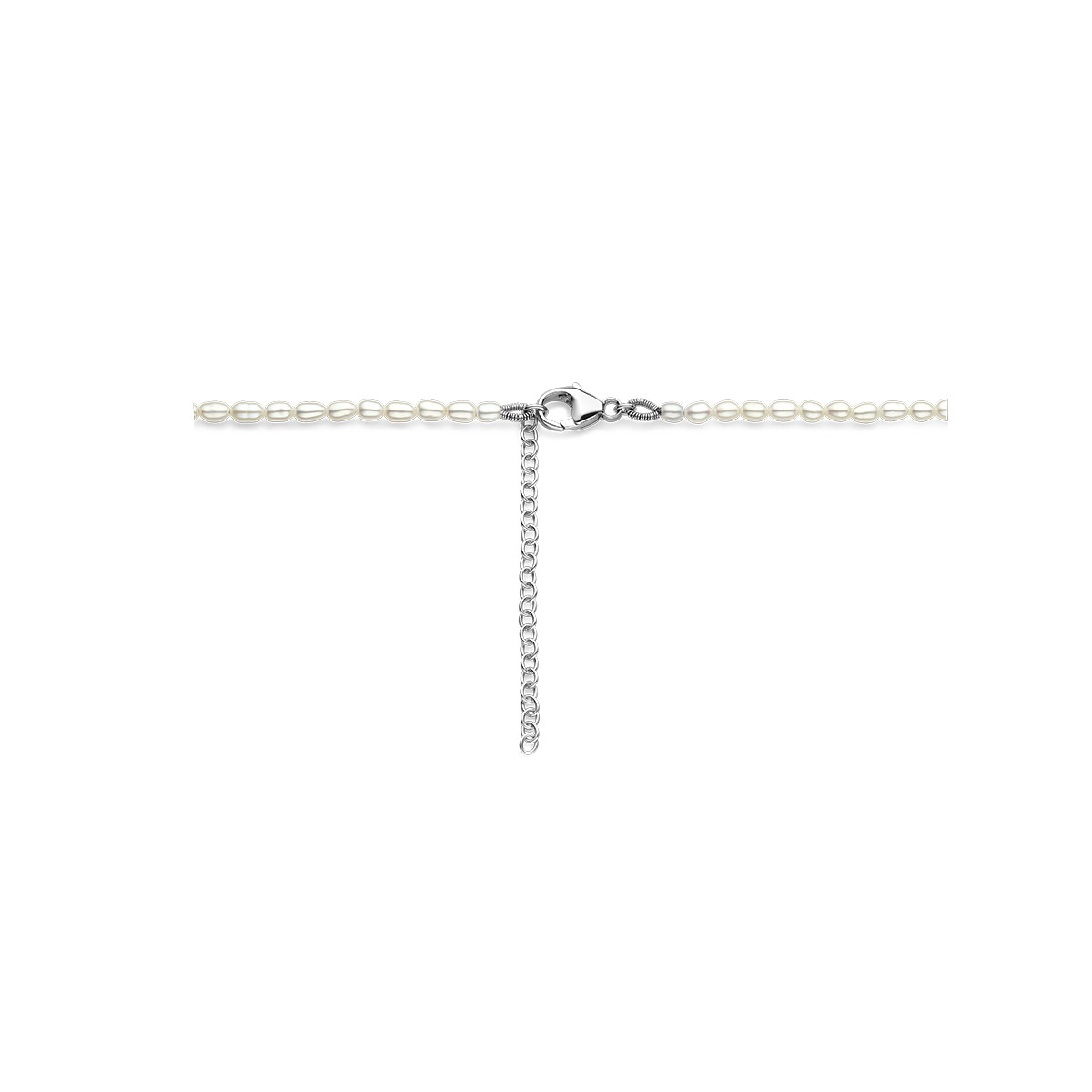 Zilveren parelsnoer met zoetwaterparels van 2.8 mm - Lengte 40-45 cm