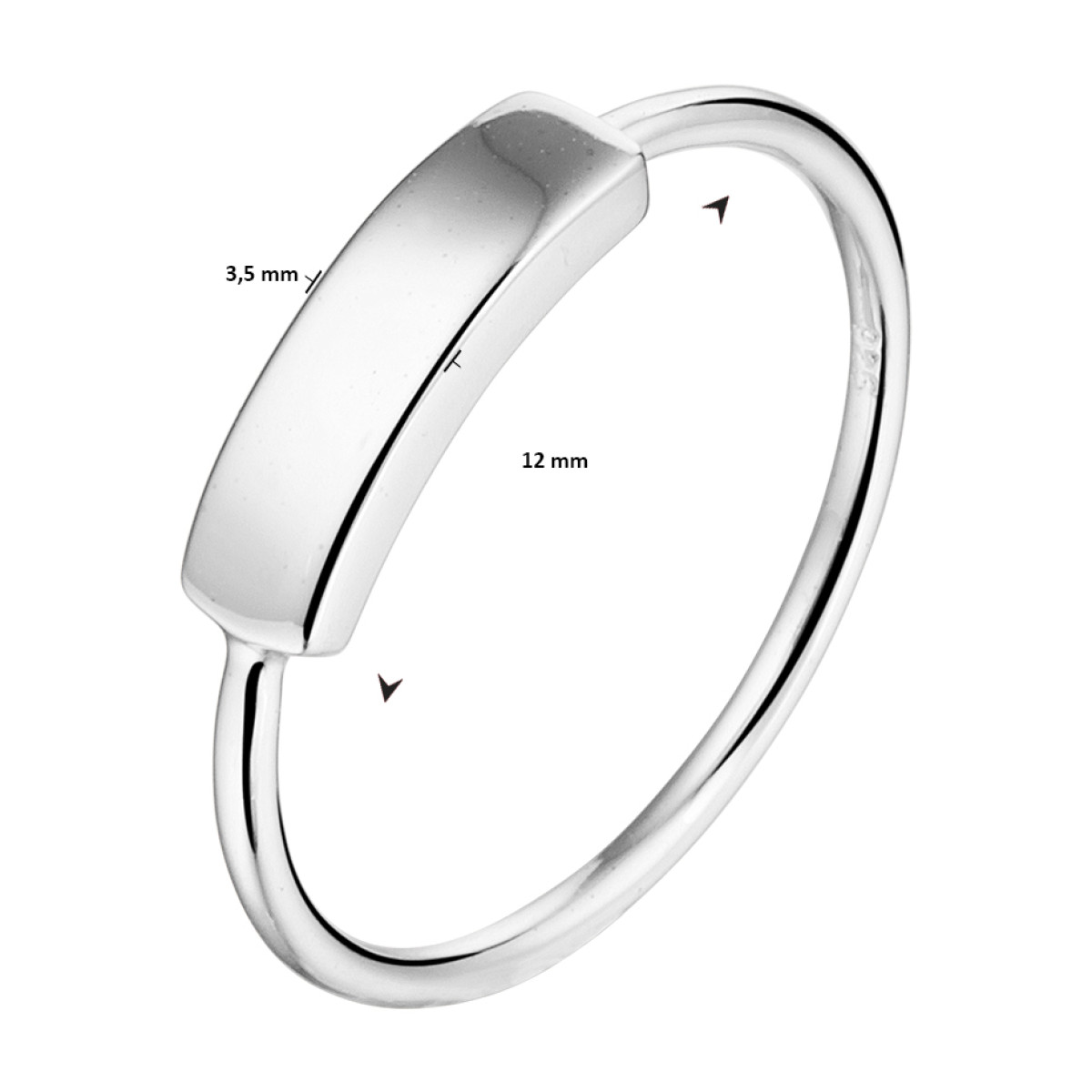 Zilveren ring met balkje