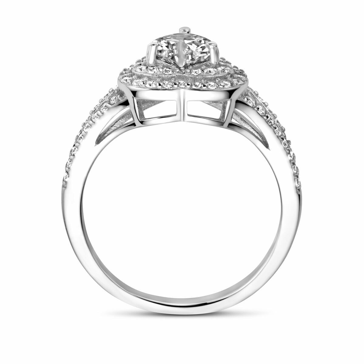 Zilveren ring met gedraaide look