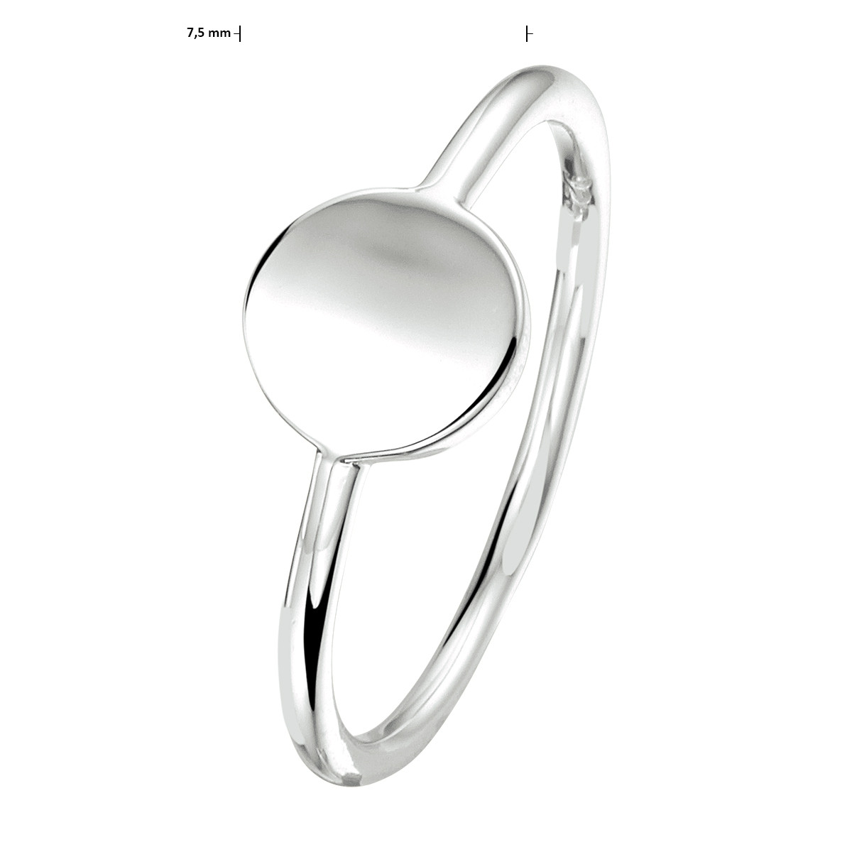 Zilveren ring met rondje