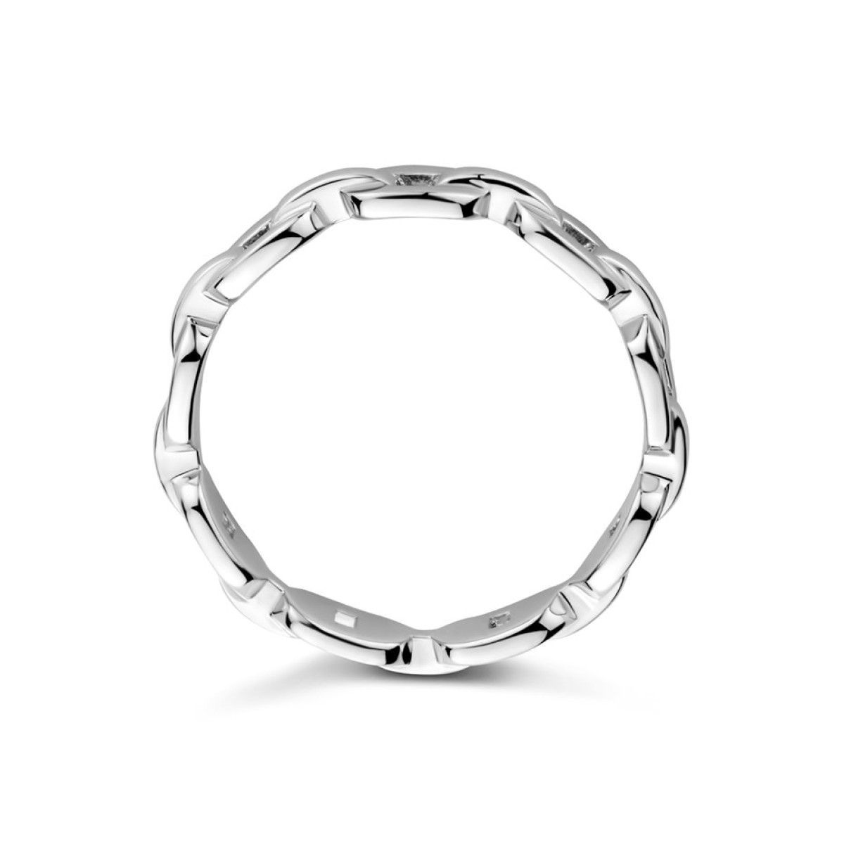 Zilveren ring met schakelmotief
