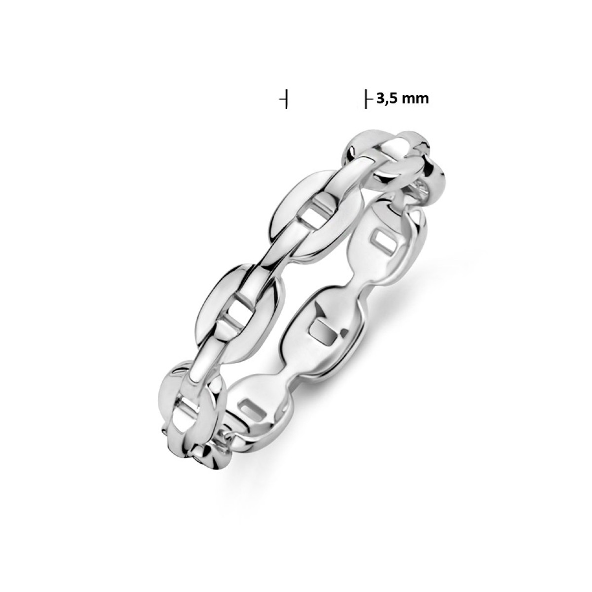 Zilveren ring met schakelmotief