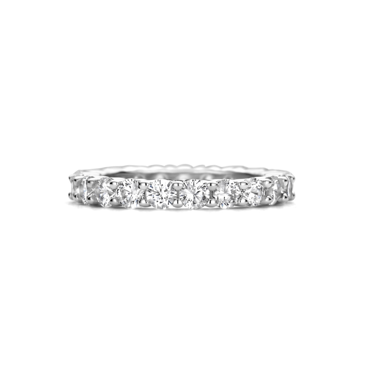 Zilveren ring met schitterende zirkonia's 2.5 mm