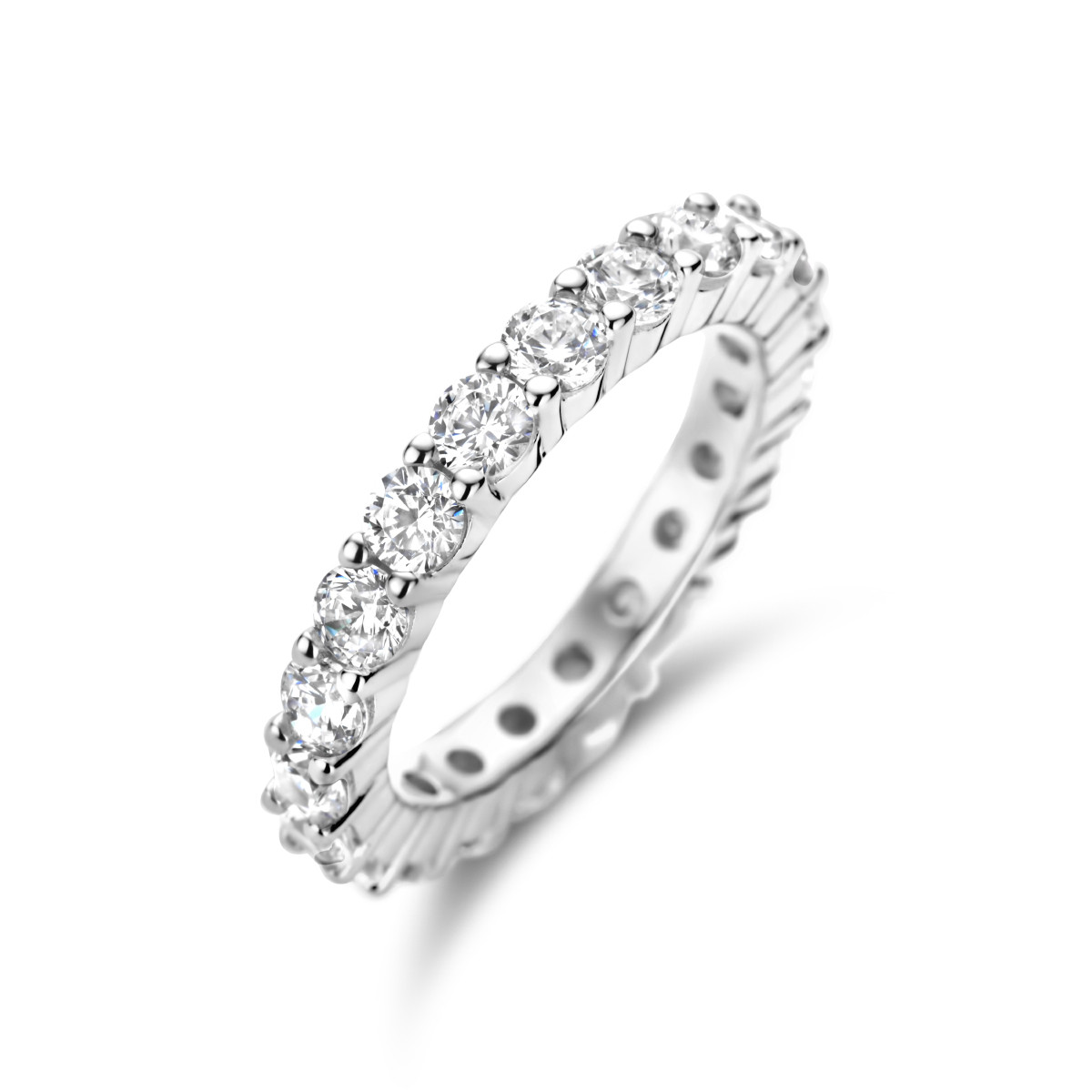 Zilveren ring met schitterende zirkonia's 2.5 mm
