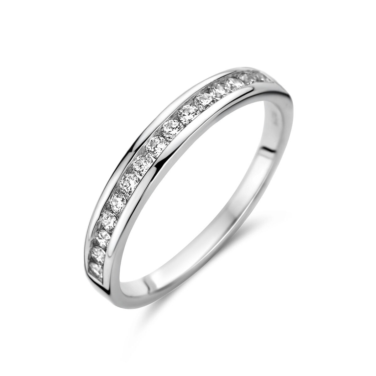 Zilveren ring met zirkonia 3 mm