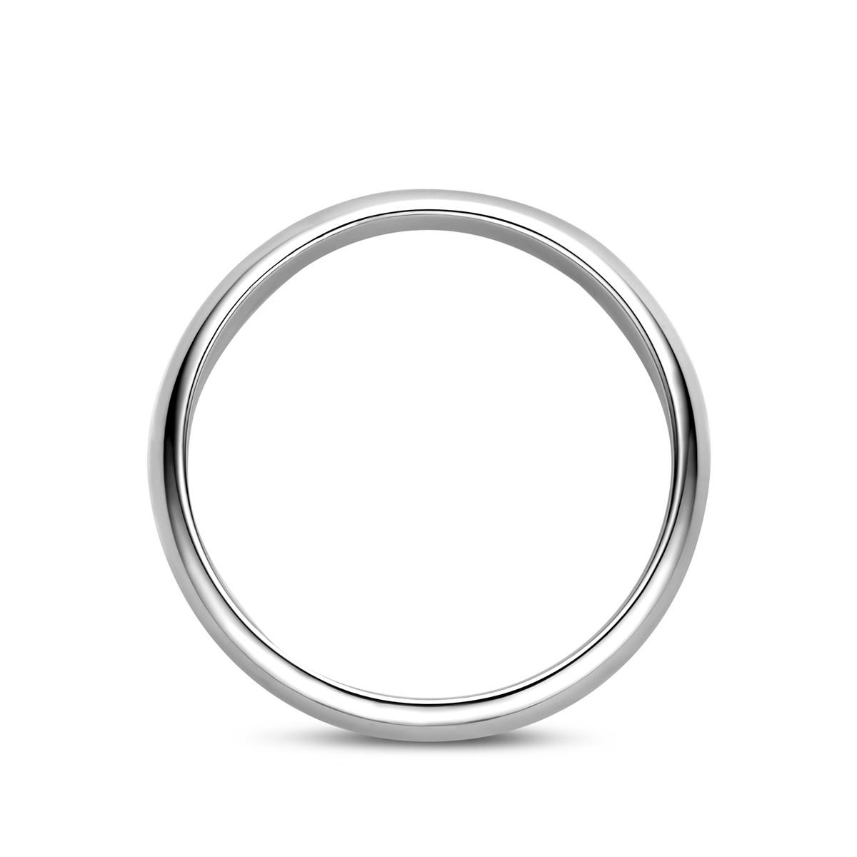 Gladde en glanzende zilveren ring van 4 mm breed