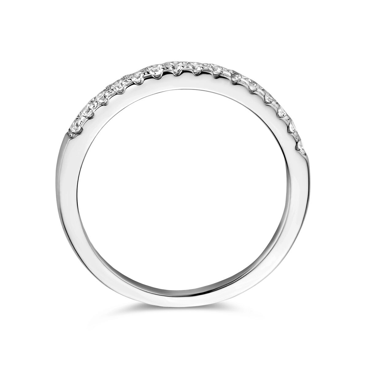 Zilveren ring zirkonia 2 mm