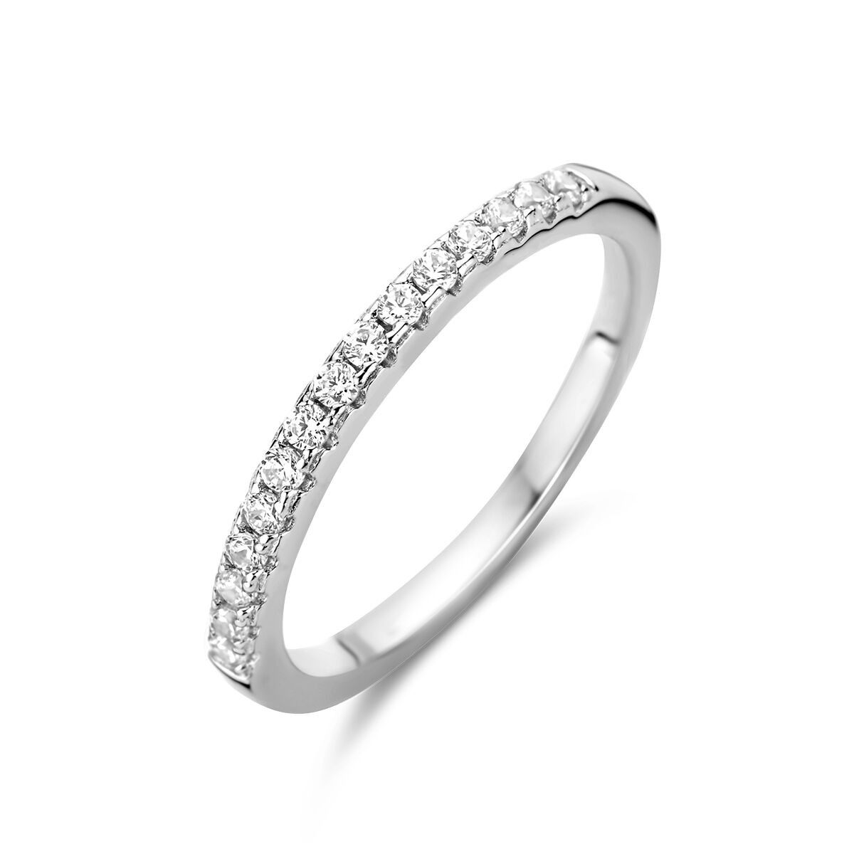 Zilveren ring zirkonia 2 mm