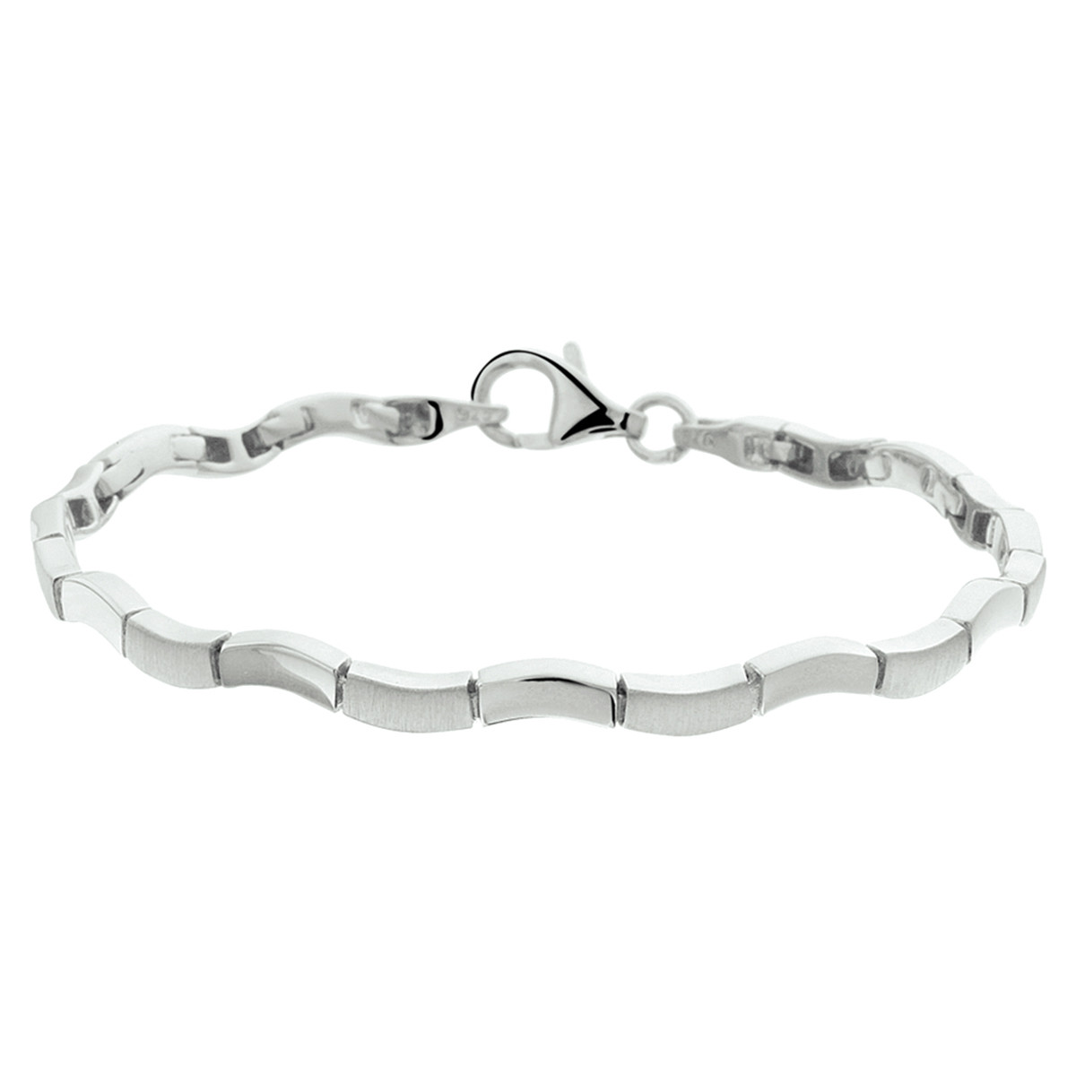 Zilveren schakelarmband met glanzende schakels 4.2 mm breed - Lengte 19 cm