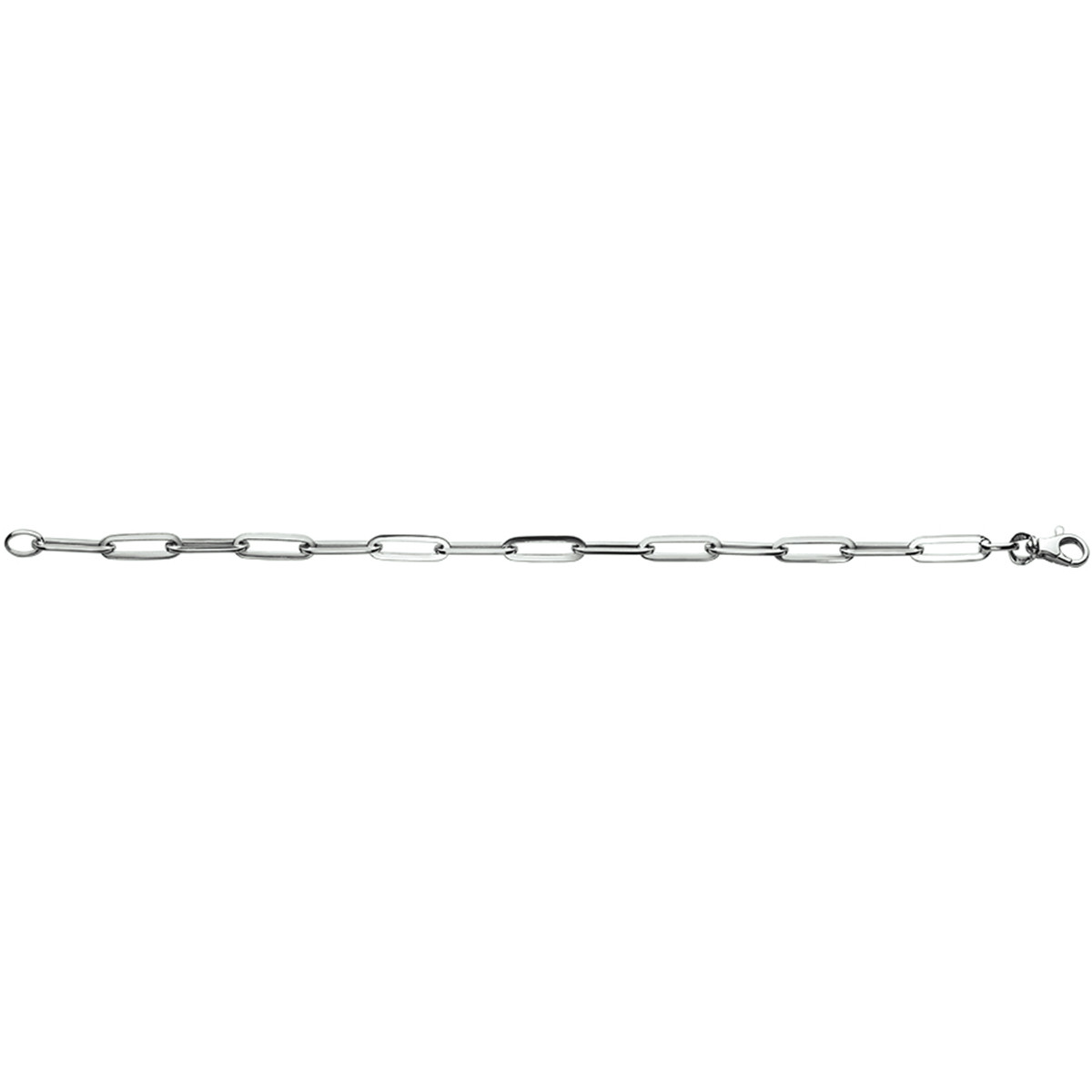 Zilveren schakelarmband met paperclipschakels glanzend 5 mm breed - Lengte 19 cm
