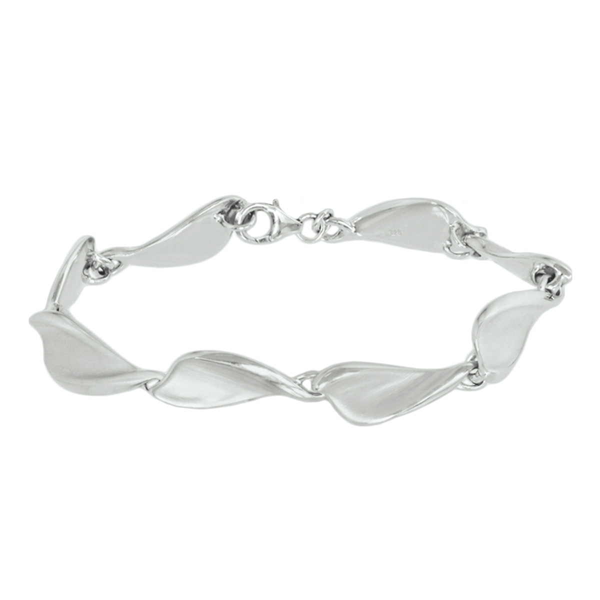 Zilveren schakelarmband organisch golvend 9 mm breed - Lengte 18.5 cm