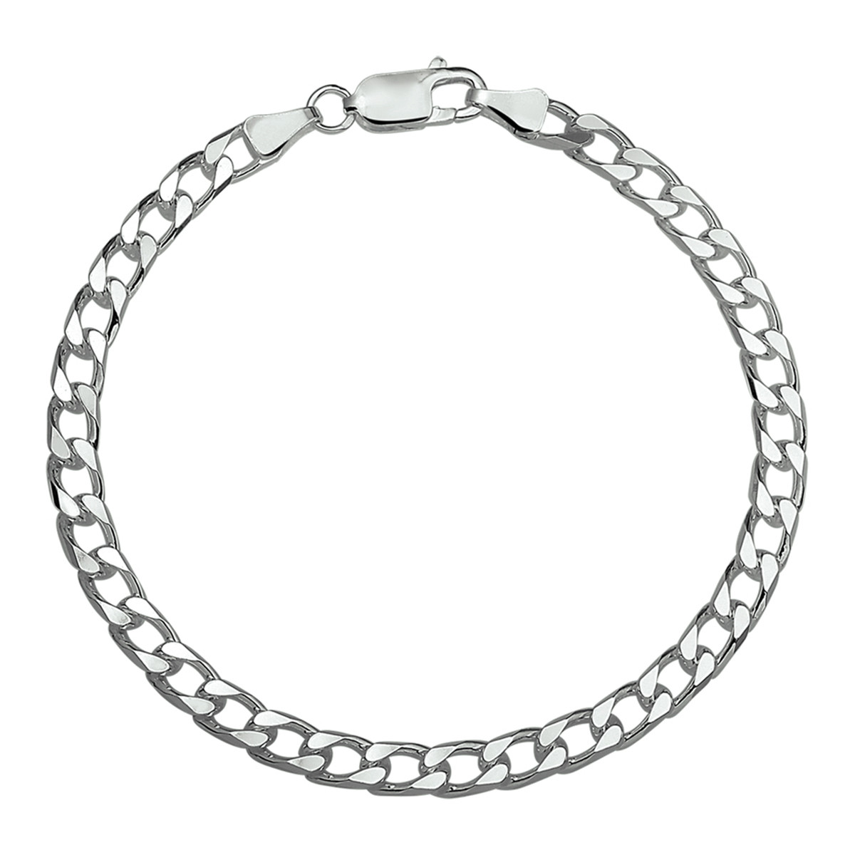 Zilveren schakelarmband voor heren met gourmetschakel 5 mm breed - Lengte 20 cm