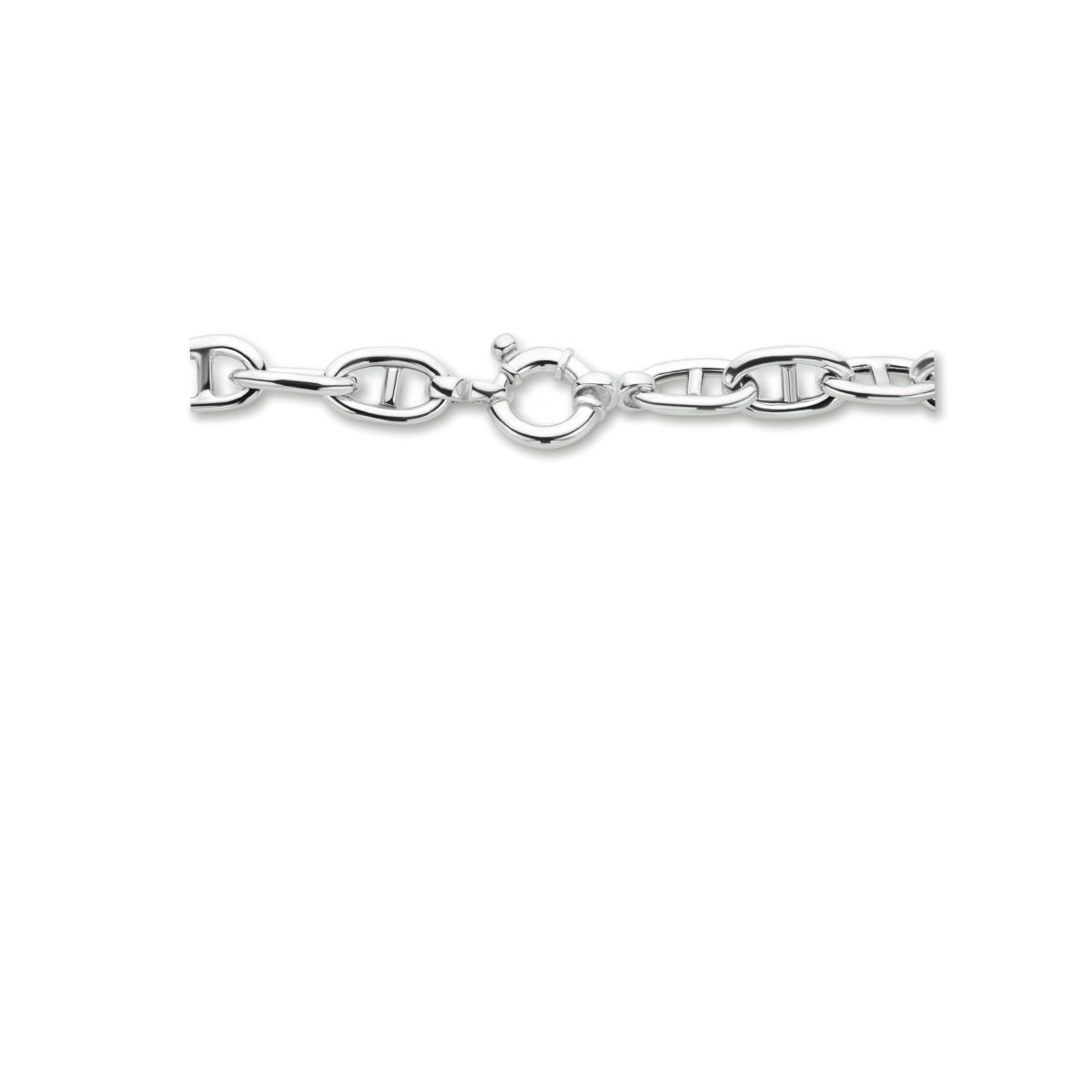 Zilveren schakelketting anker 10.3 mm - lengte 45 cm