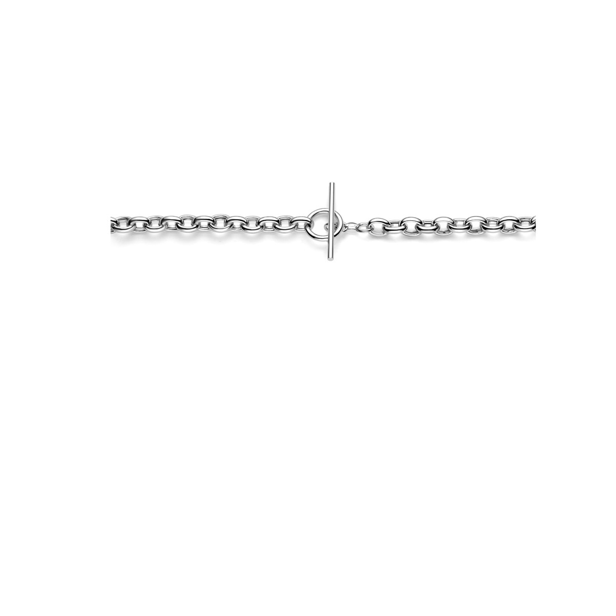 Zilveren schakelketting ankerschakel 7 mm met kapittelsluiting - Lengte 45 cm
