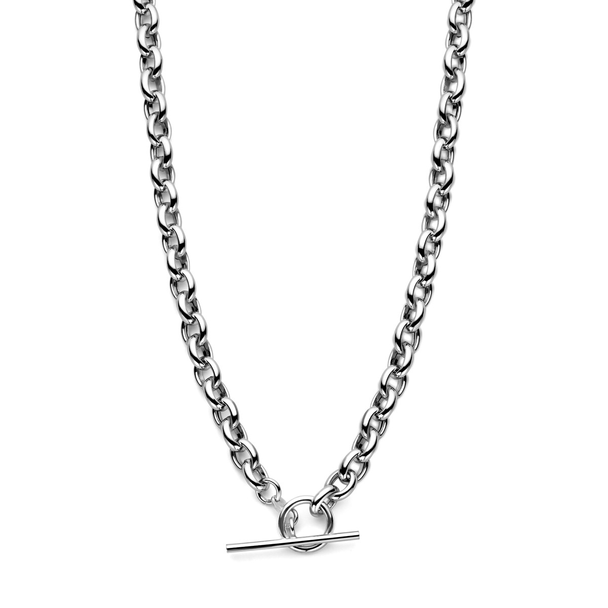 Zilveren schakelketting ankerschakel 7 mm met kapittelsluiting - Lengte 45 cm
