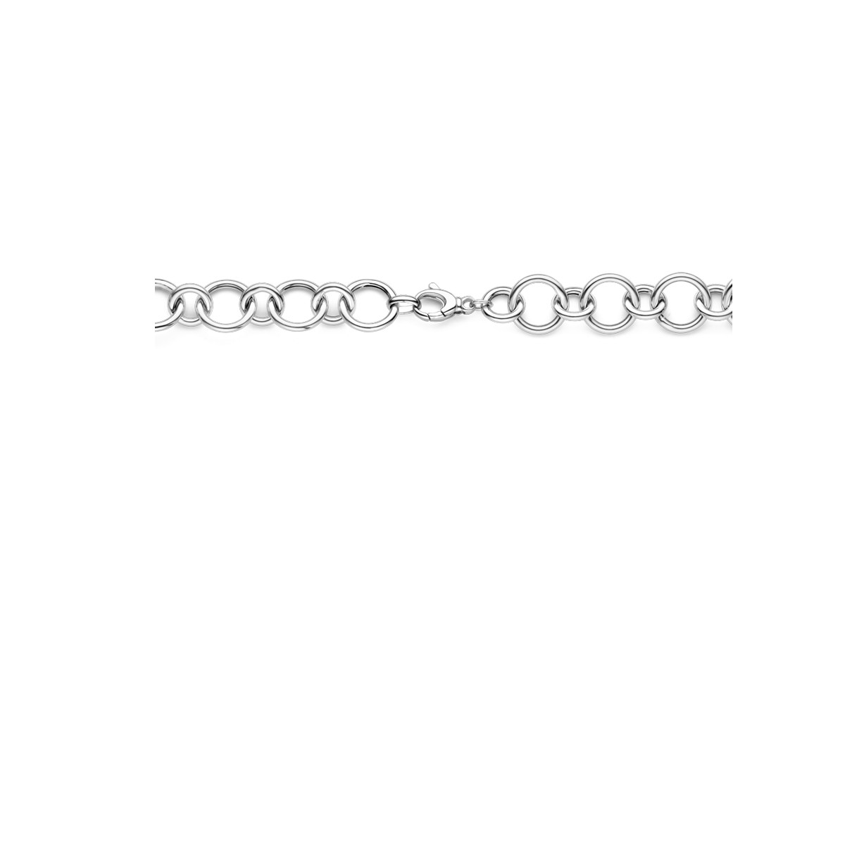 Zilveren schakelketting met ankeschakel 17 mm breed - Lengte 46 cm